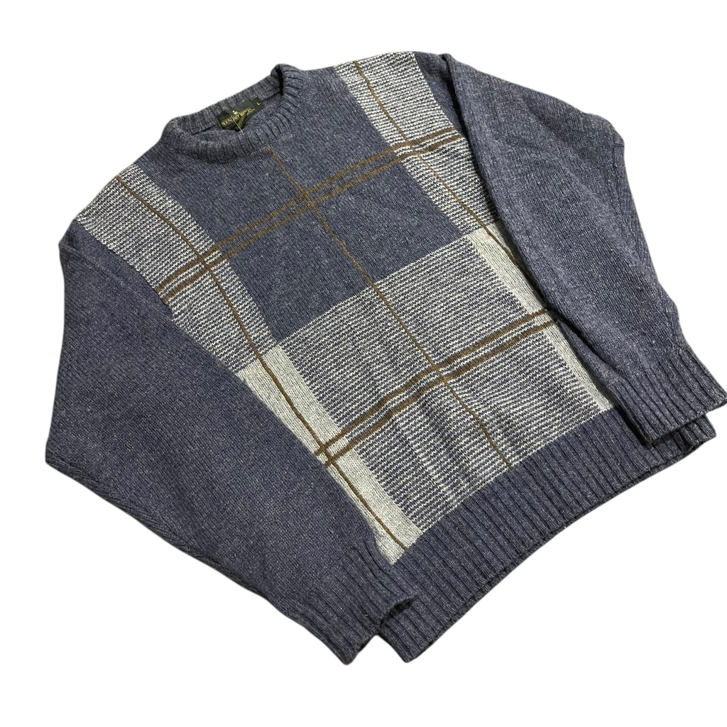 Pull en laine tricoté à rayures vintage