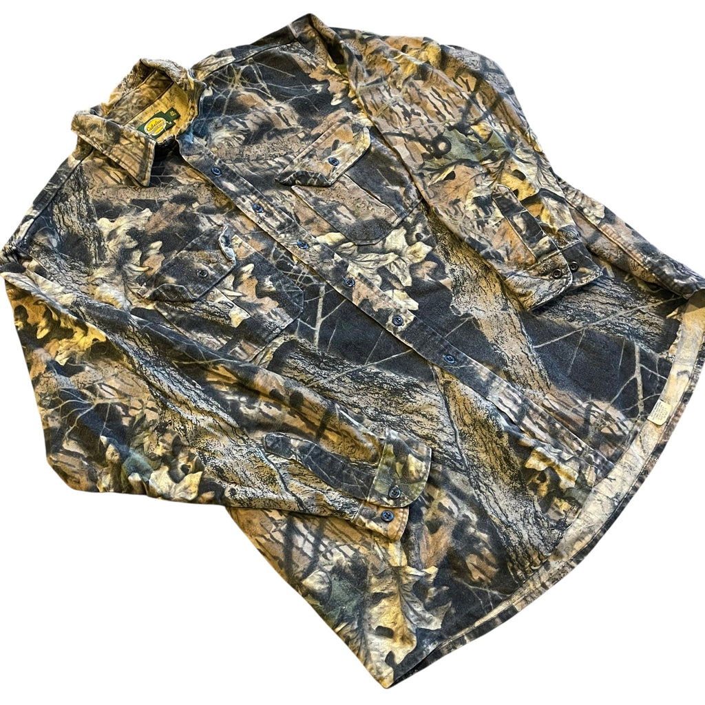 Chemise boutonnée épaisse camouflage vintage