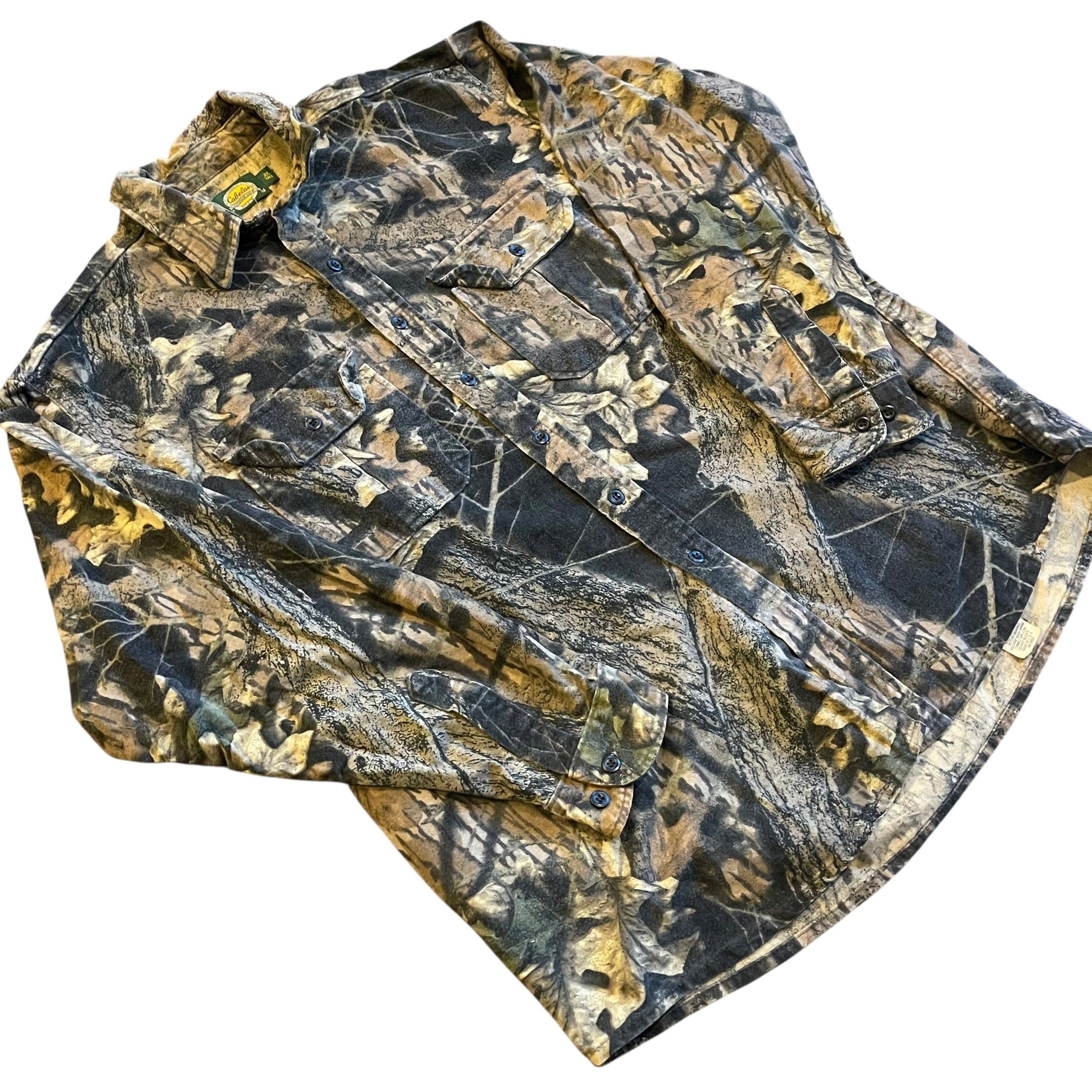 Chemise boutonnée épaisse camouflage vintage