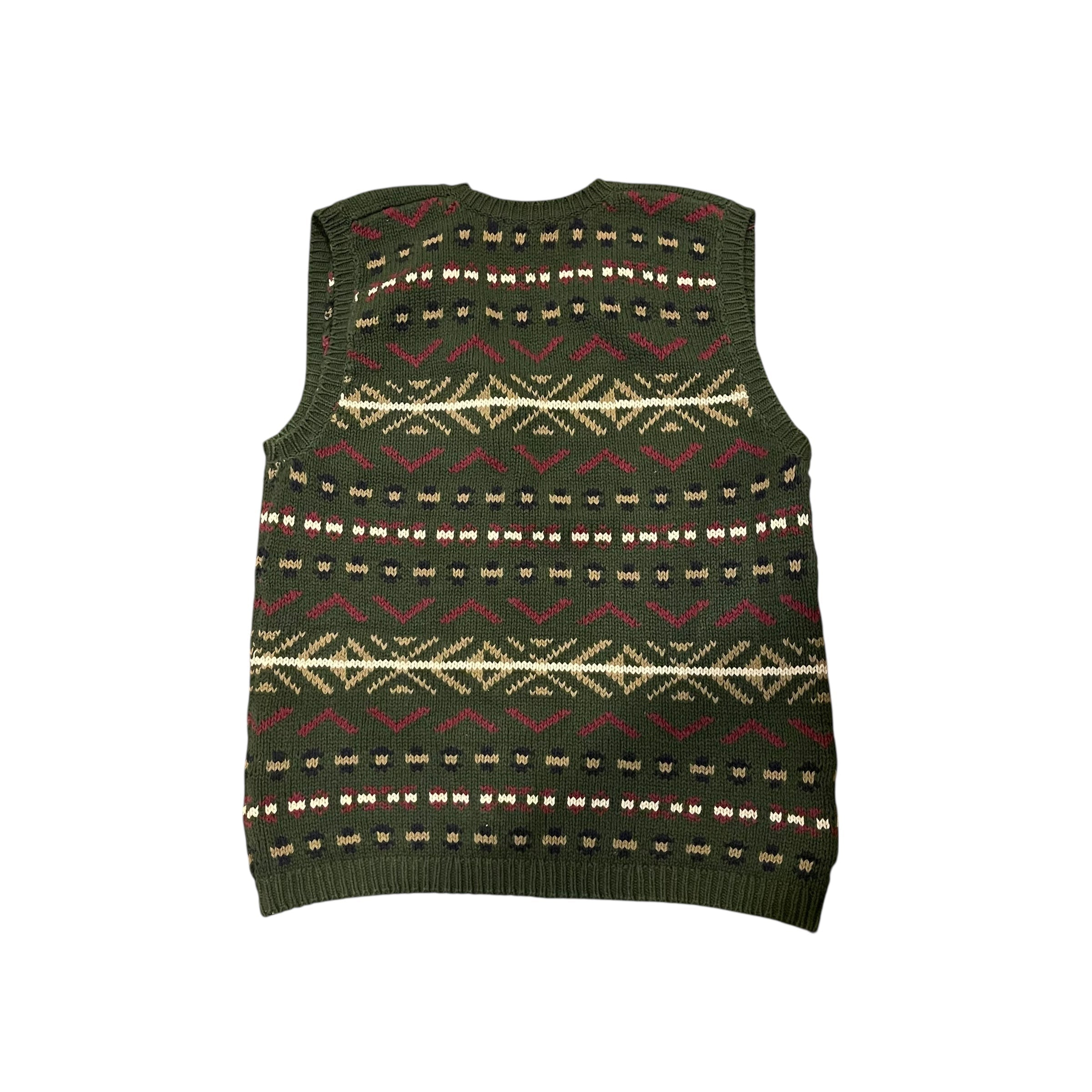 Gilet en maille vintage à imprimés multiples