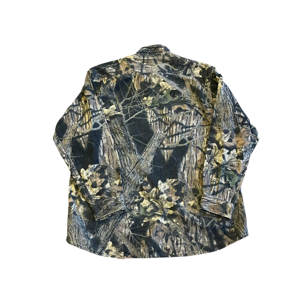 Chemise boutonnée épaisse camouflage vintage