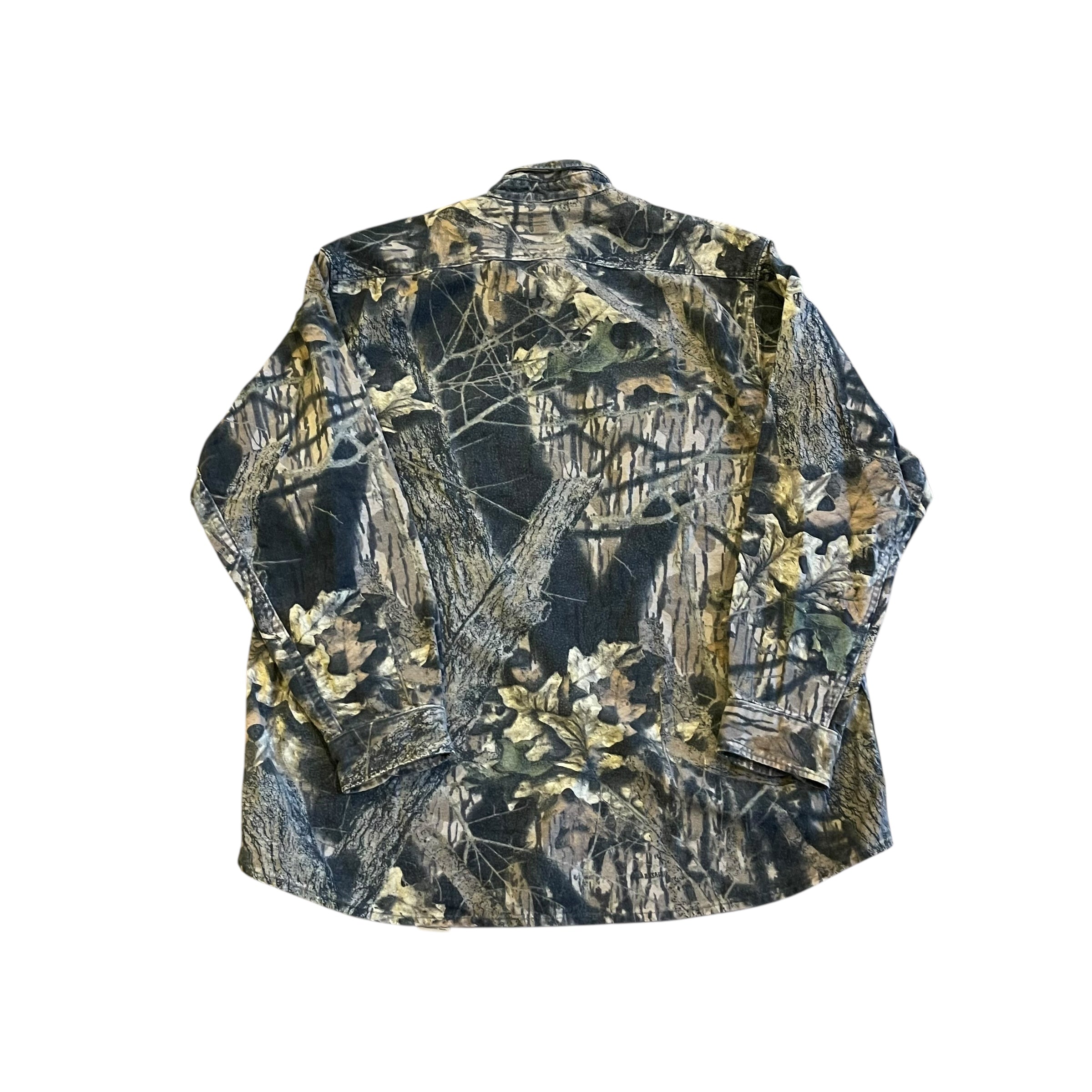Chemise boutonnée épaisse camouflage vintage