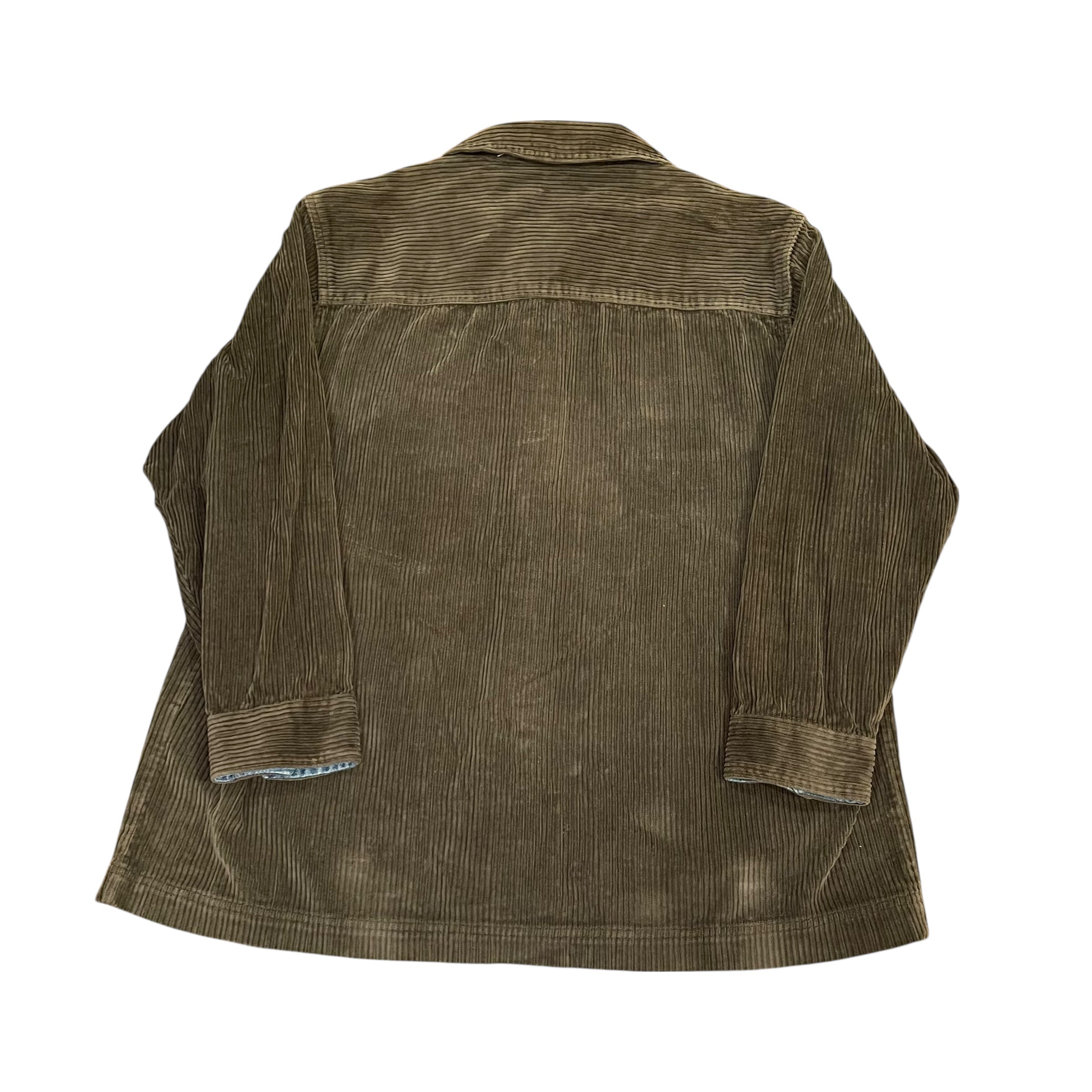 Chemise boutonnée à manches longues en velours côtelé vintage