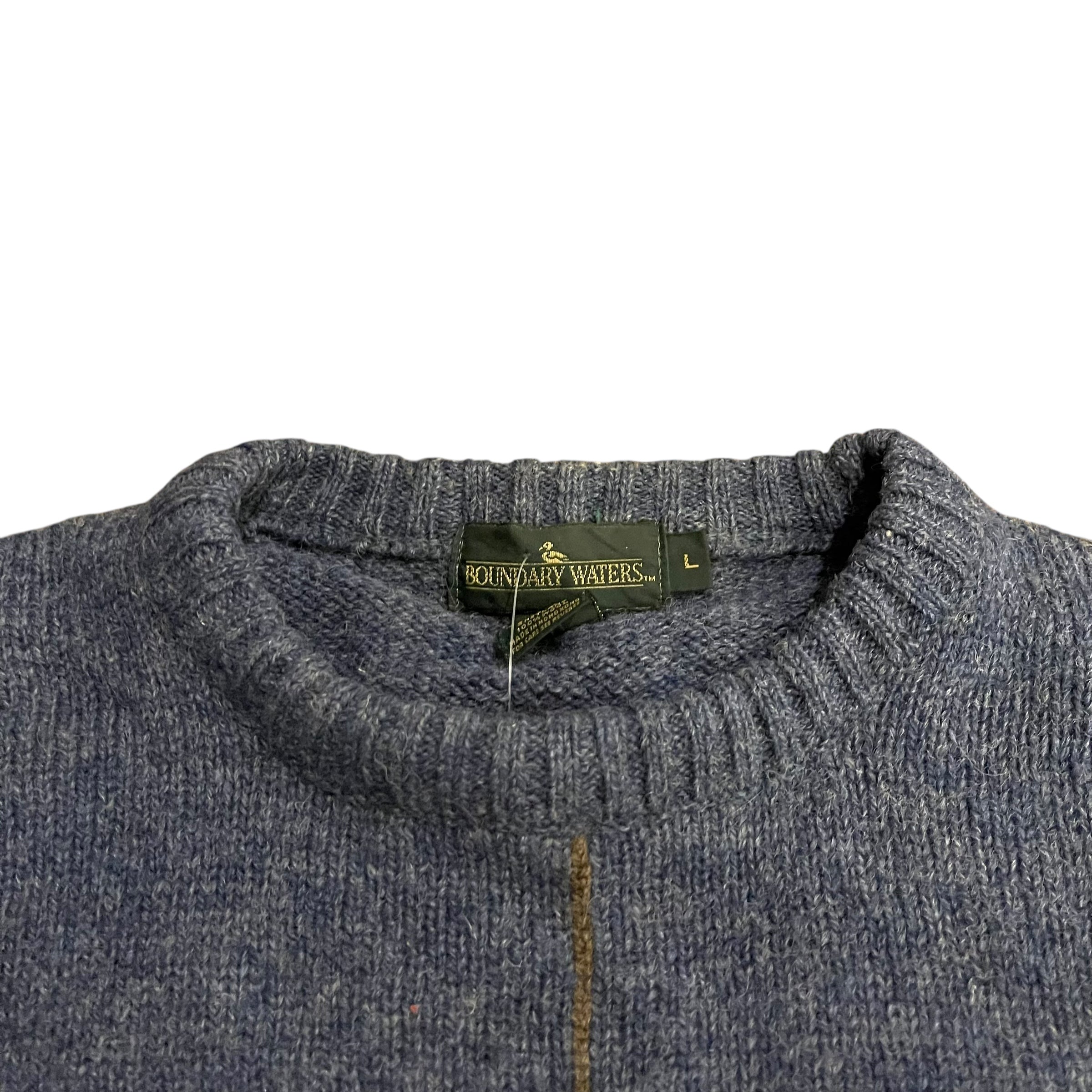 Pull en laine tricoté à rayures vintage