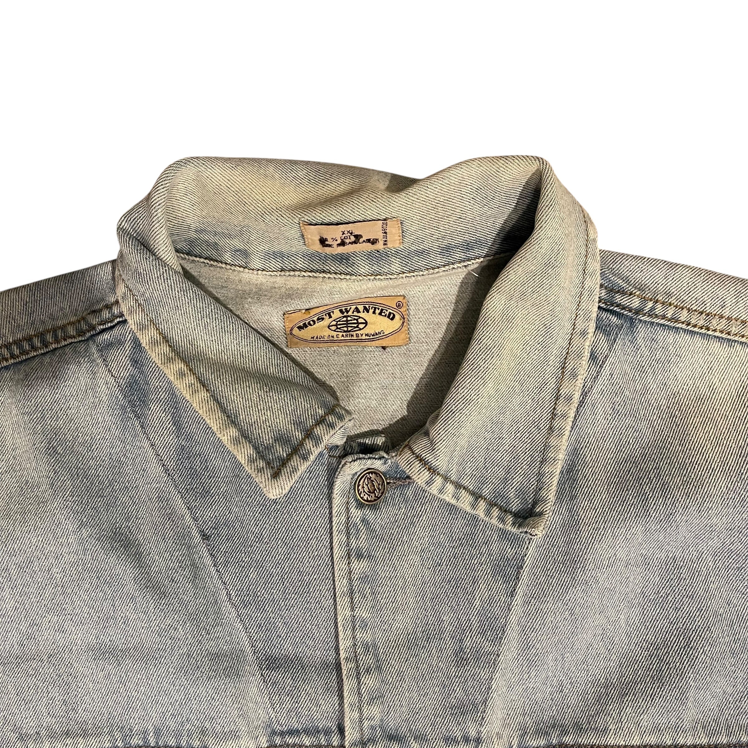 Veste en jean délavé style années 90