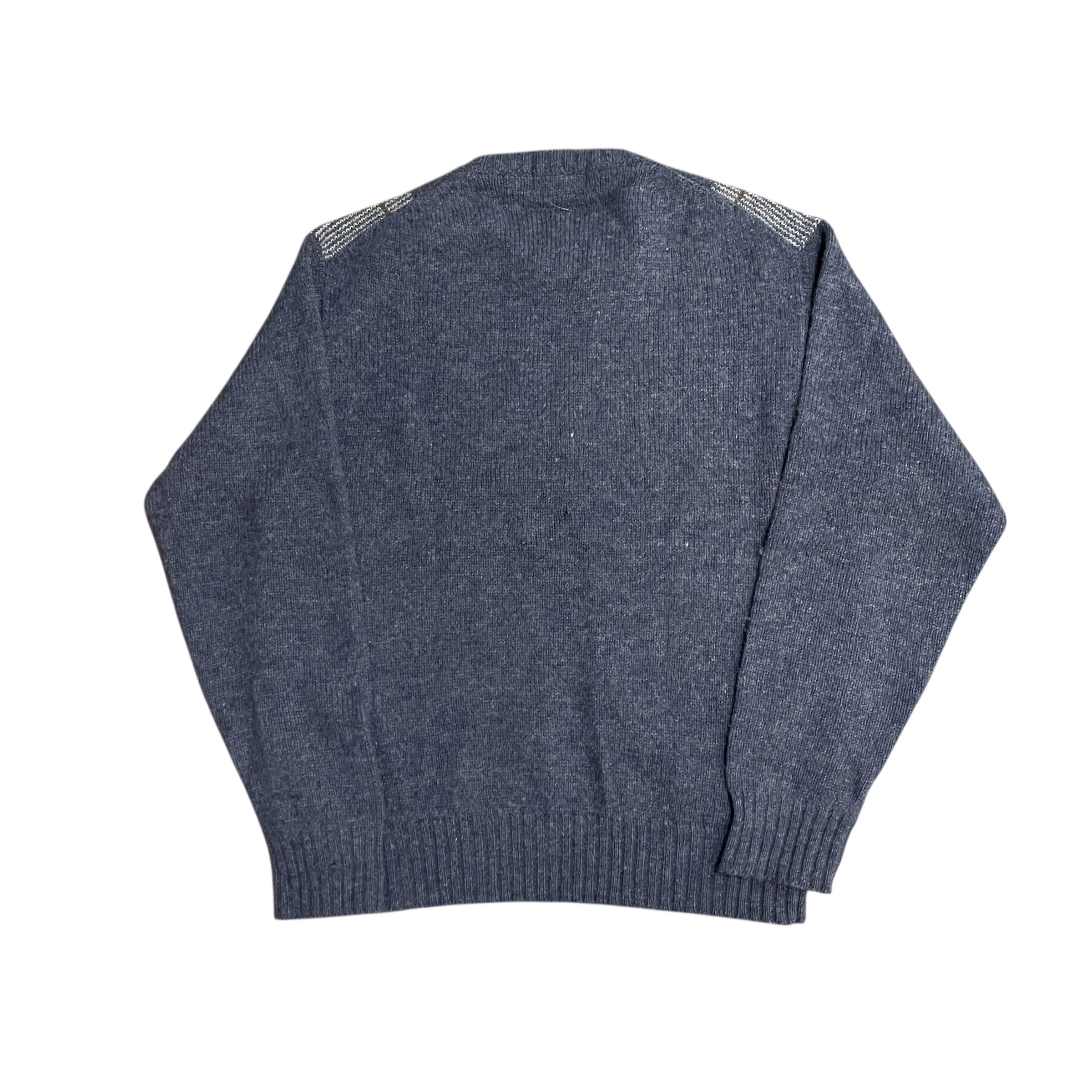 Pull en laine tricoté à rayures vintage