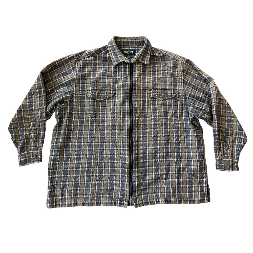 Chemise à carreaux vintage zippée