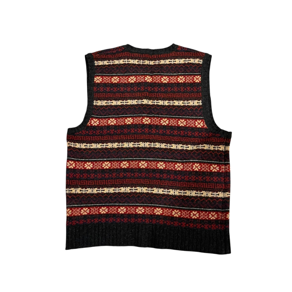 Gilet pull vintage à imprimés multiples