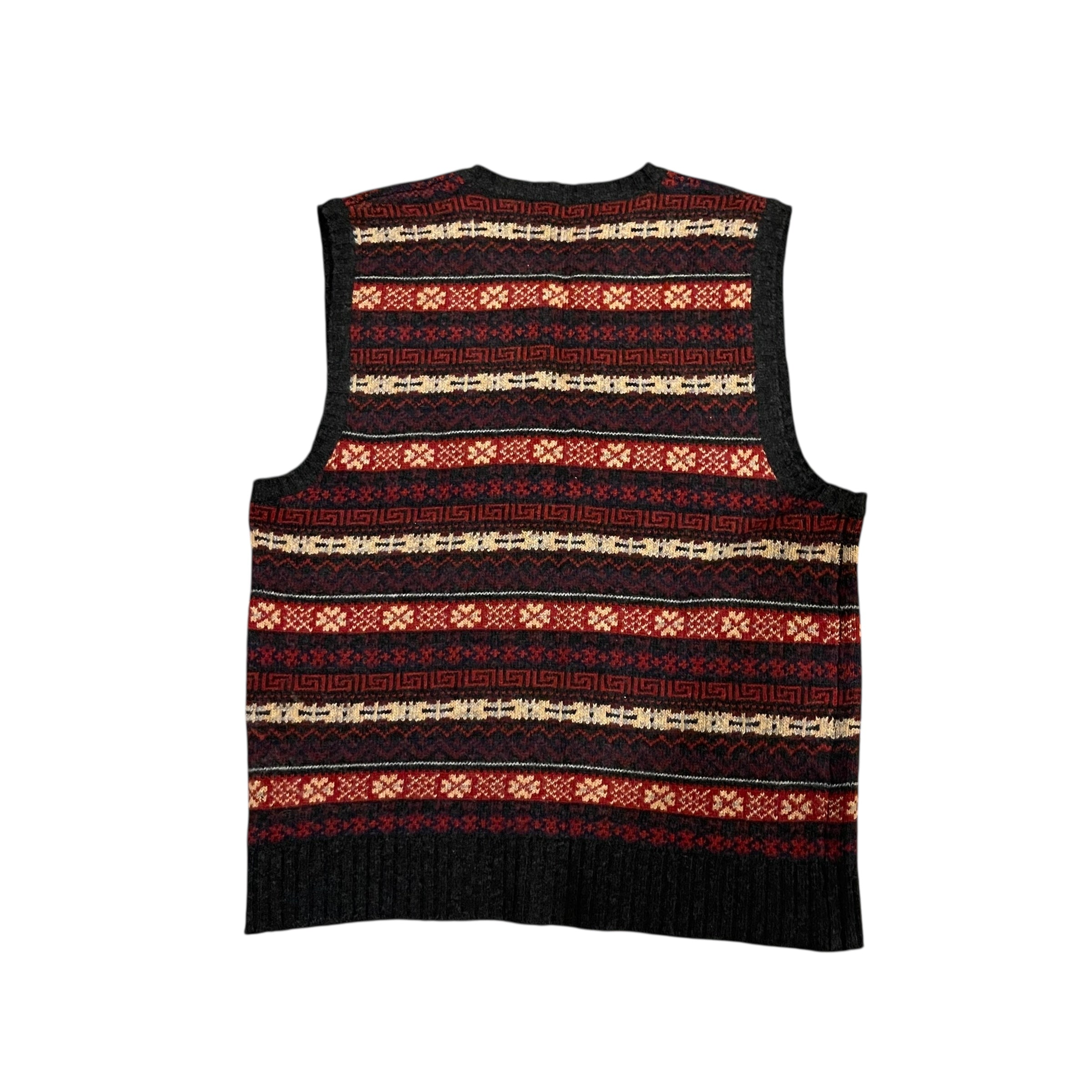 Gilet pull vintage à imprimés multiples