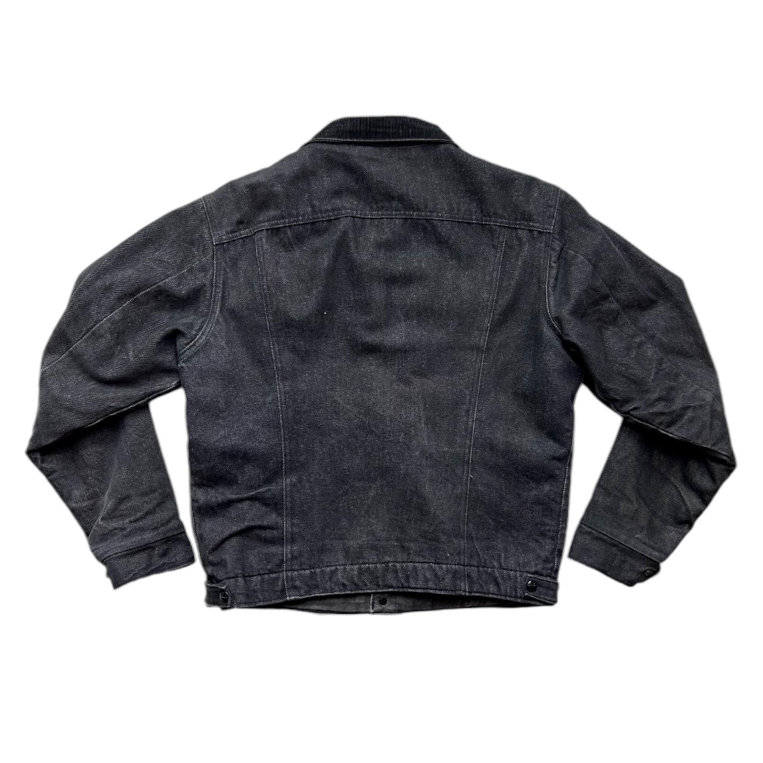 Veste en jean noire doublée flanelle vintage