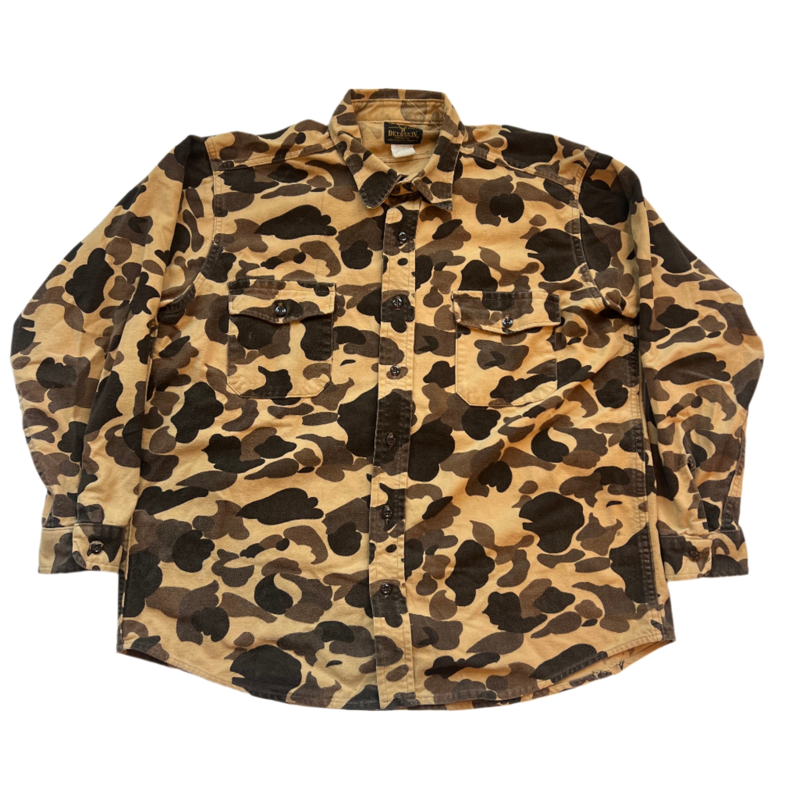 Flanelle camouflage vintage marron clair