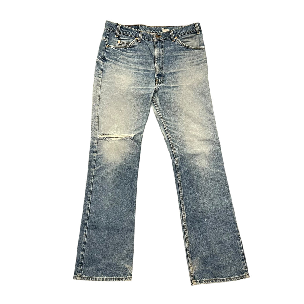 Jeans en denim délavé, style années 80