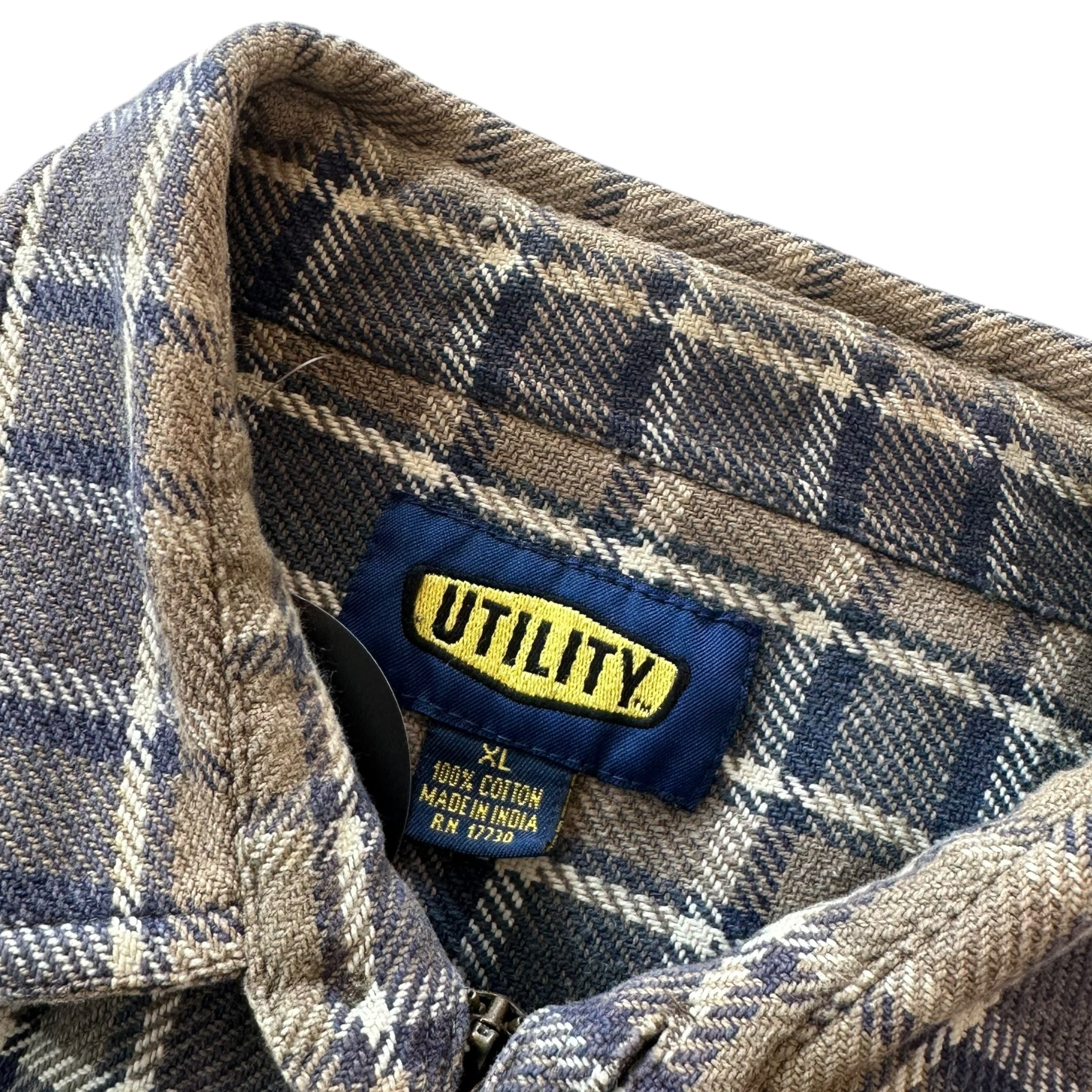 Chemise à carreaux vintage zippée