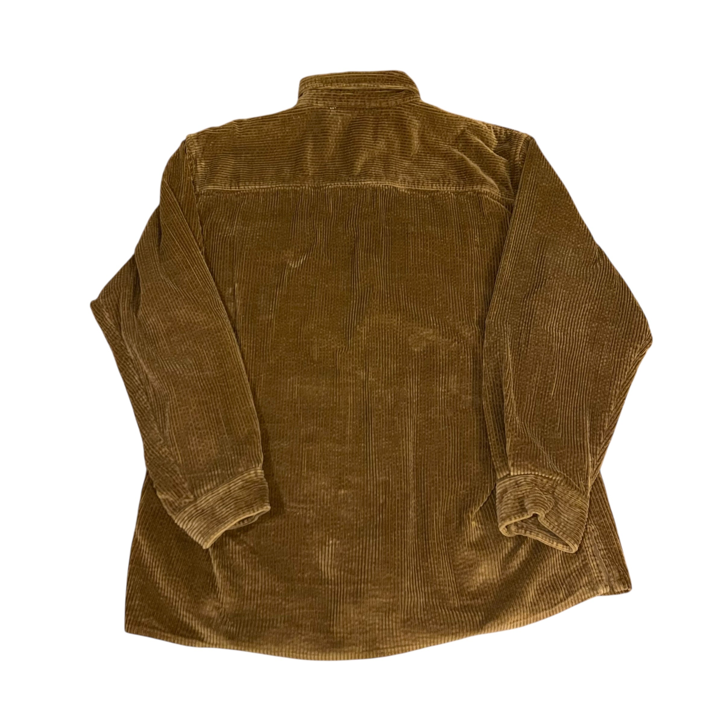 Chemise boutonnée en velours côtelé marron vintage