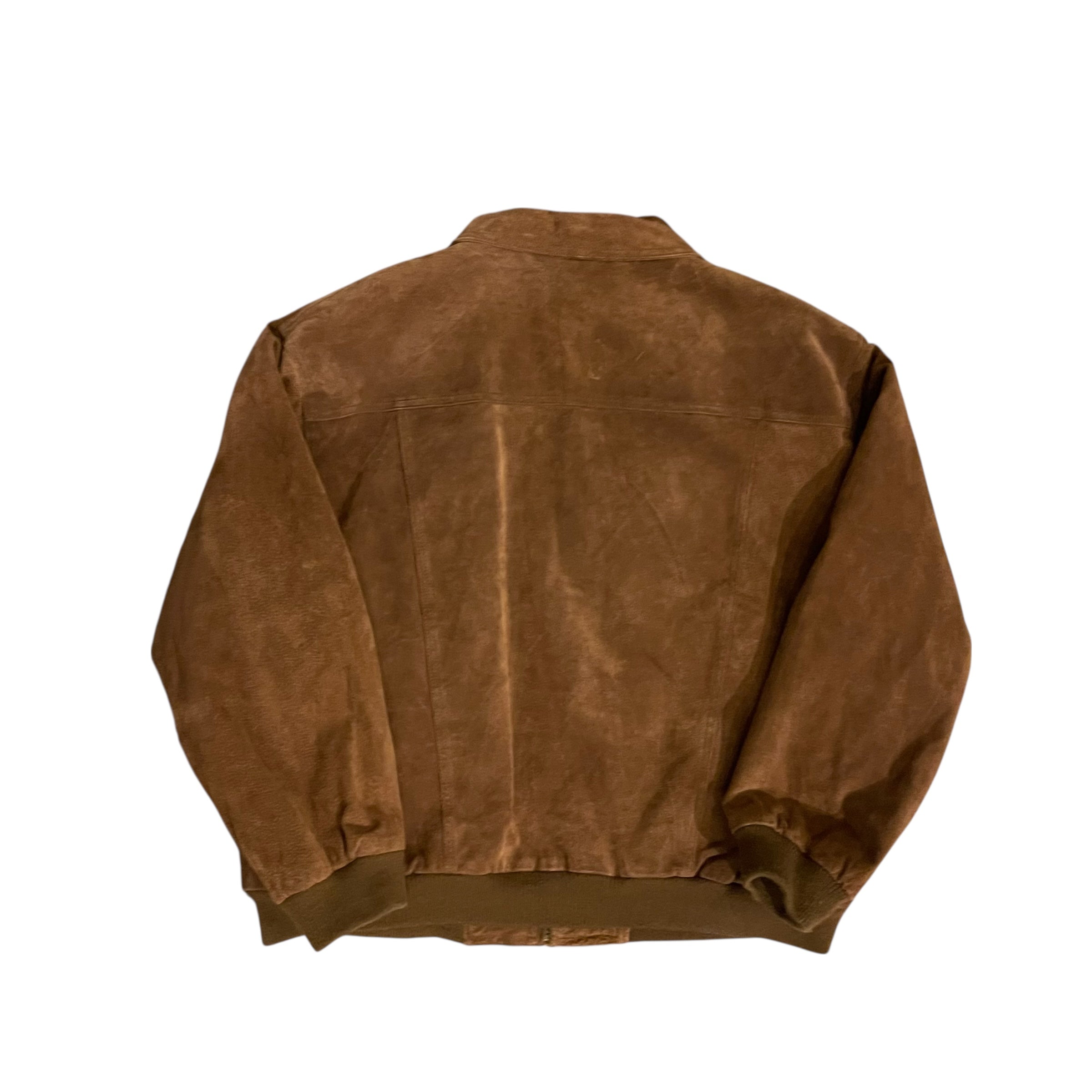 Veste en cuir suédé marron vintage