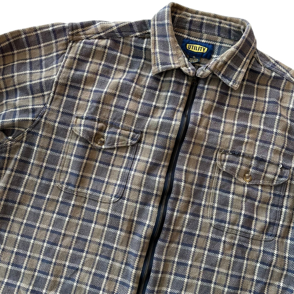 Chemise à carreaux vintage zippée