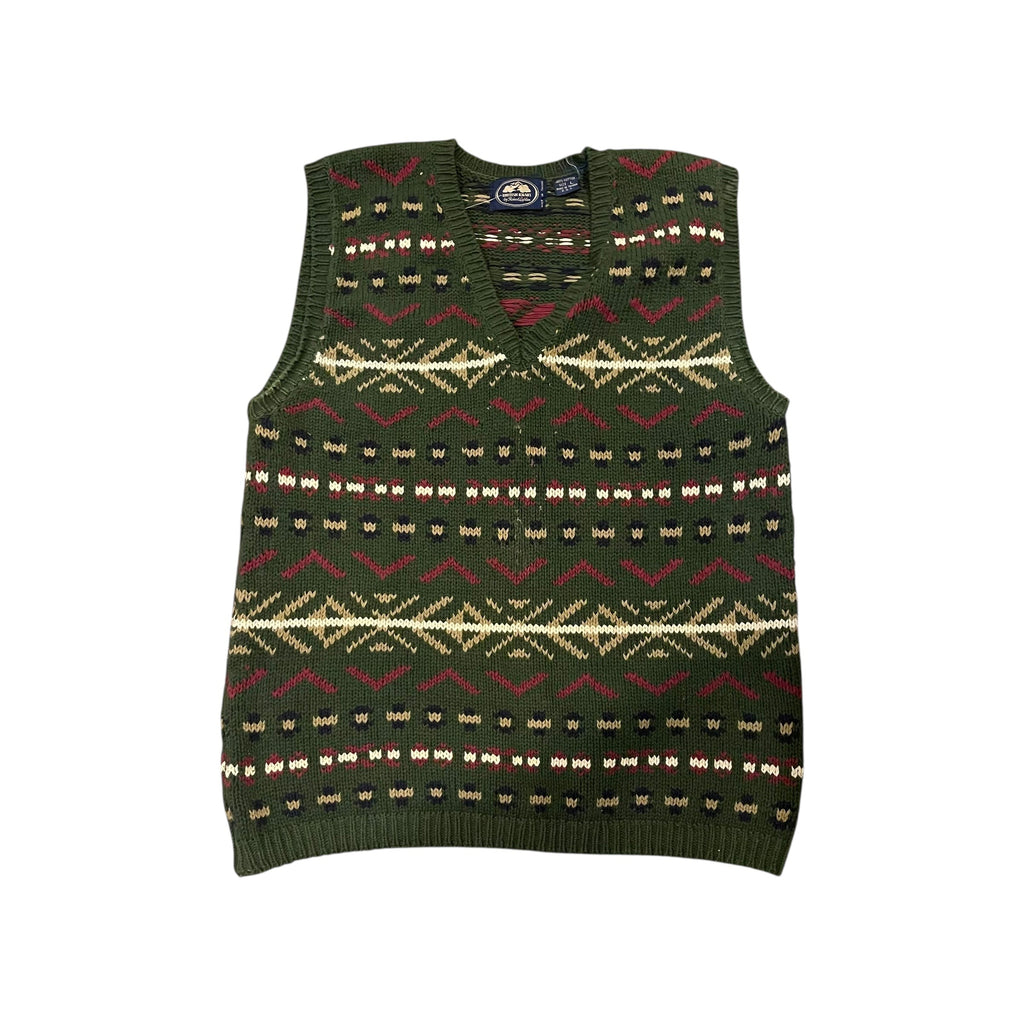 Gilet en maille vintage à imprimés multiples