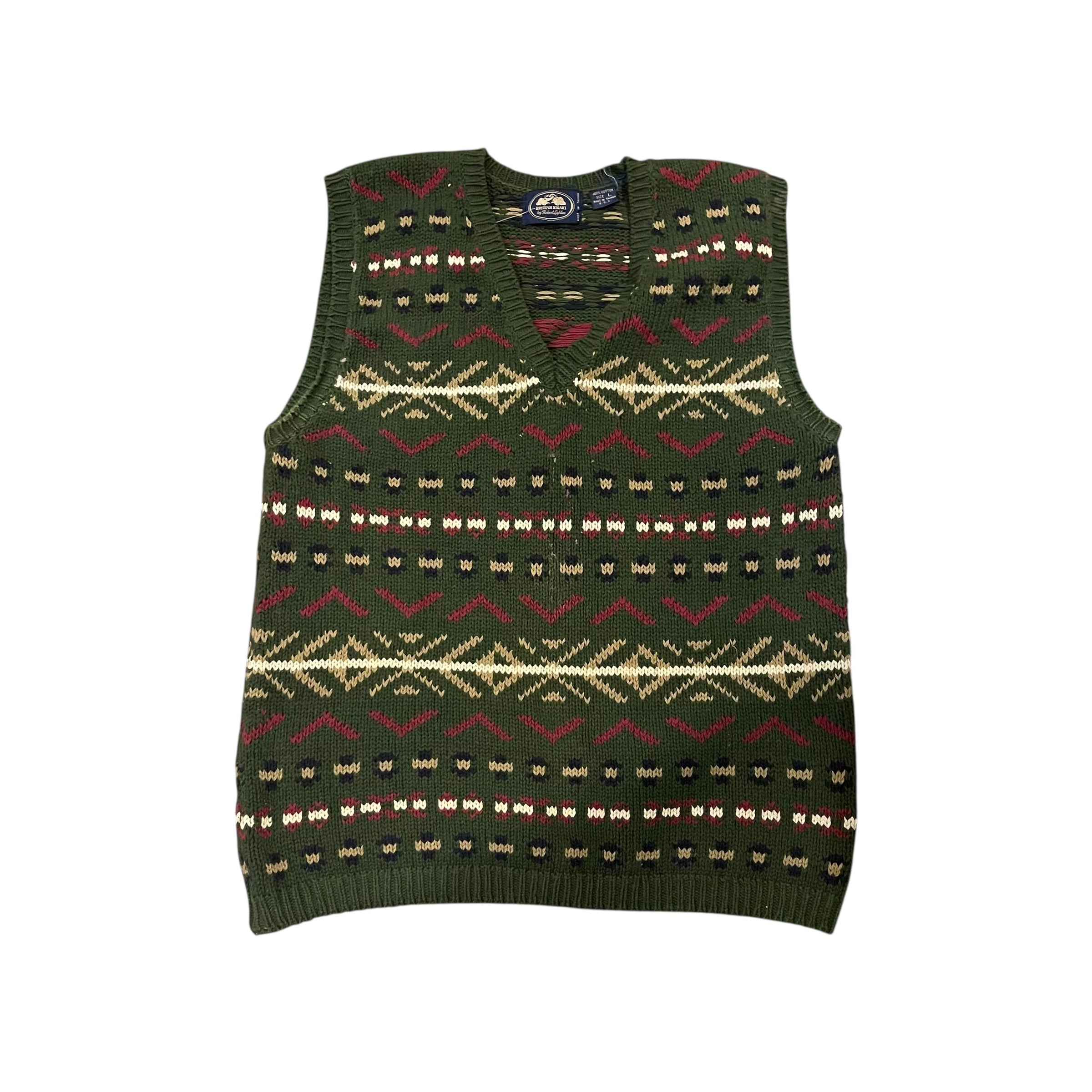 Gilet en maille vintage à imprimés multiples