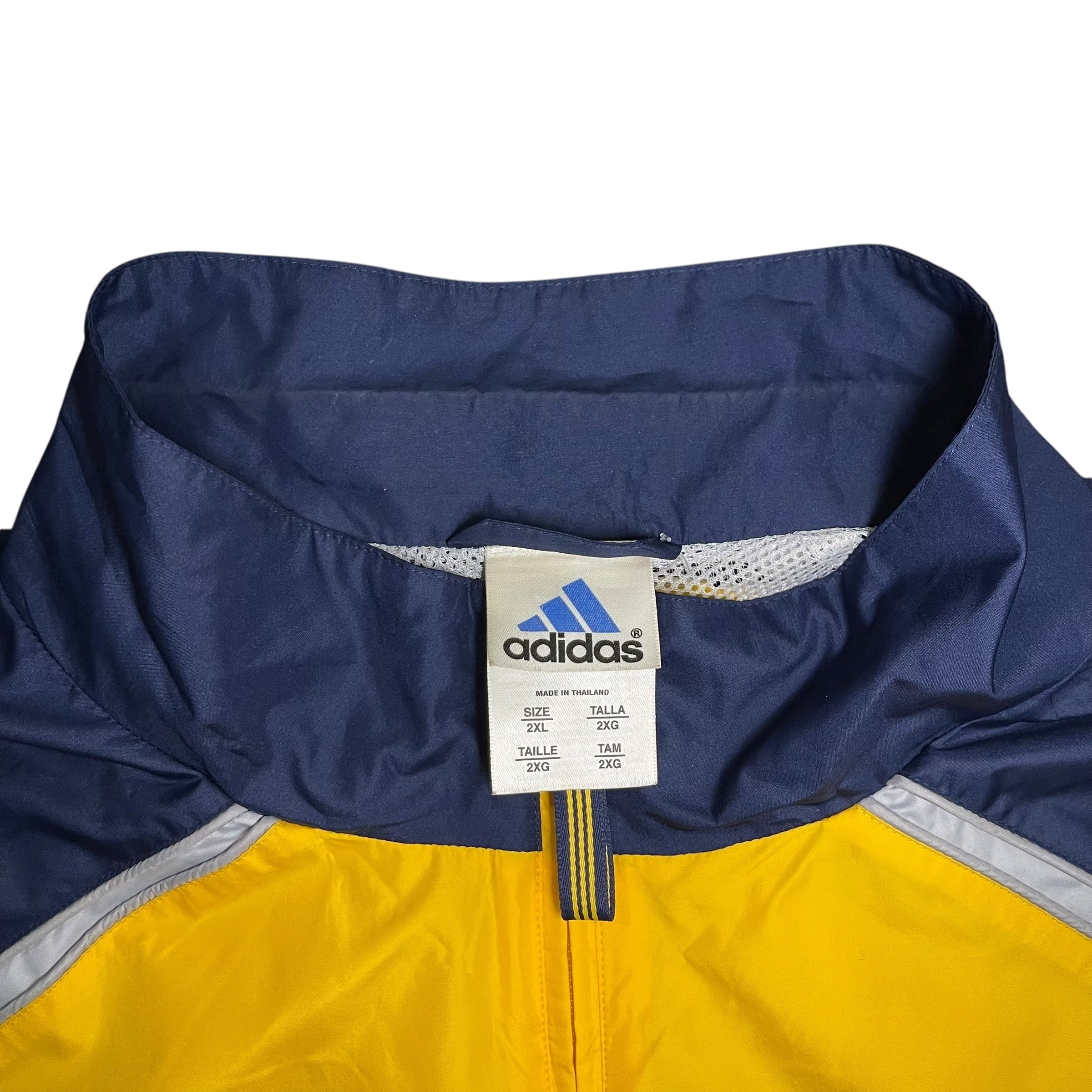 Coupe-vent vintage bleu et jaune