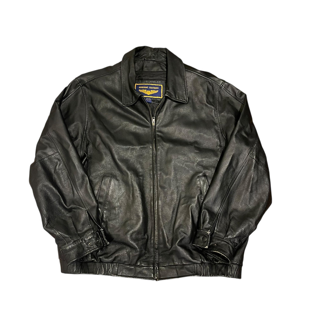 Blouson en cuir noir vintage