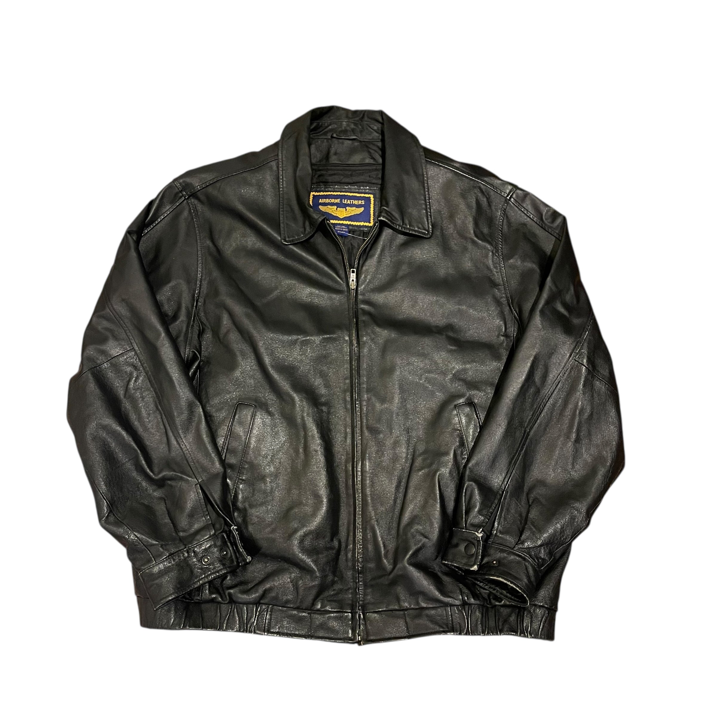 Blouson en cuir noir vintage
