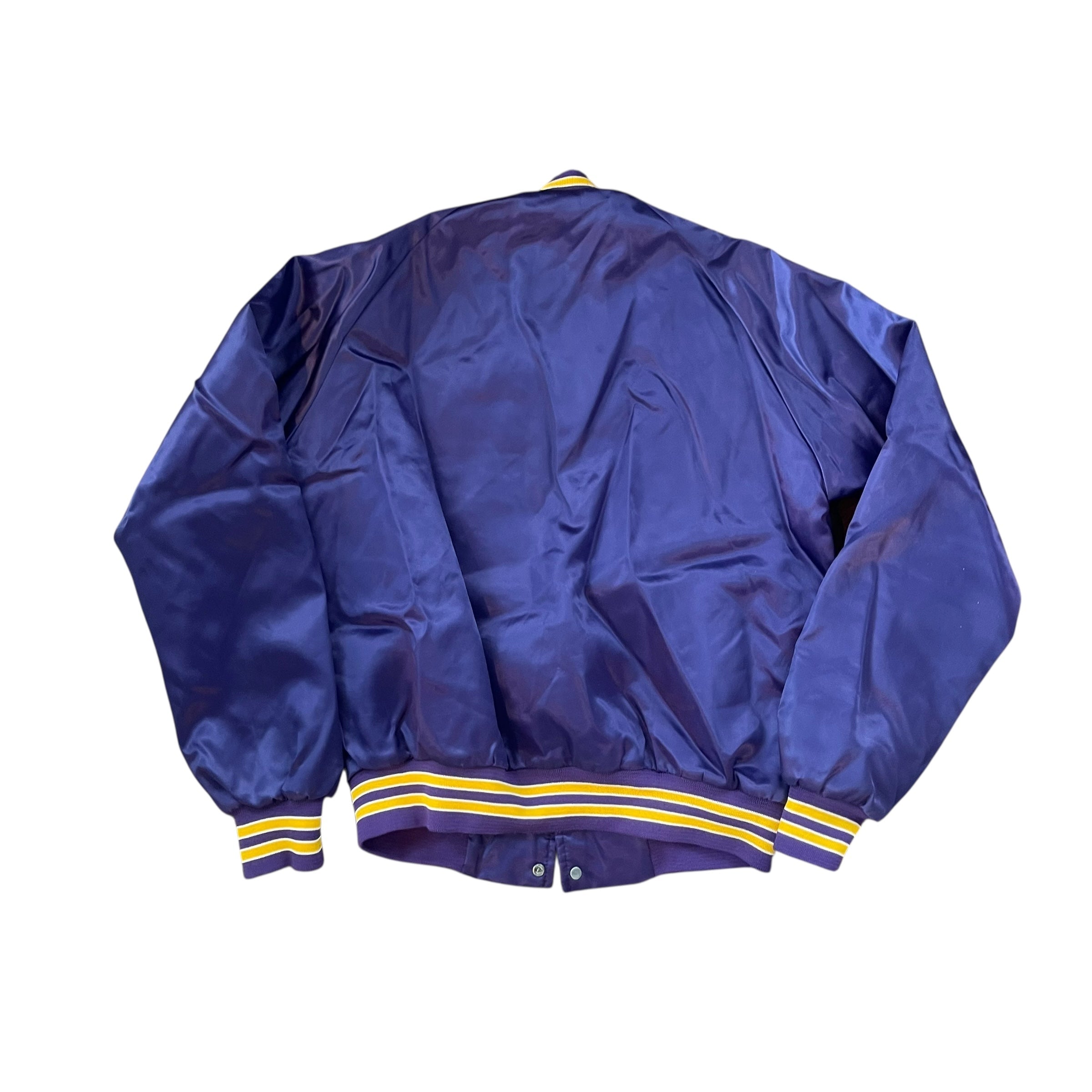 Blouson aviateur en satin vintage Minnesota Vikings des années 80
