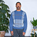 Pull en laine tricoté à rayures vintage