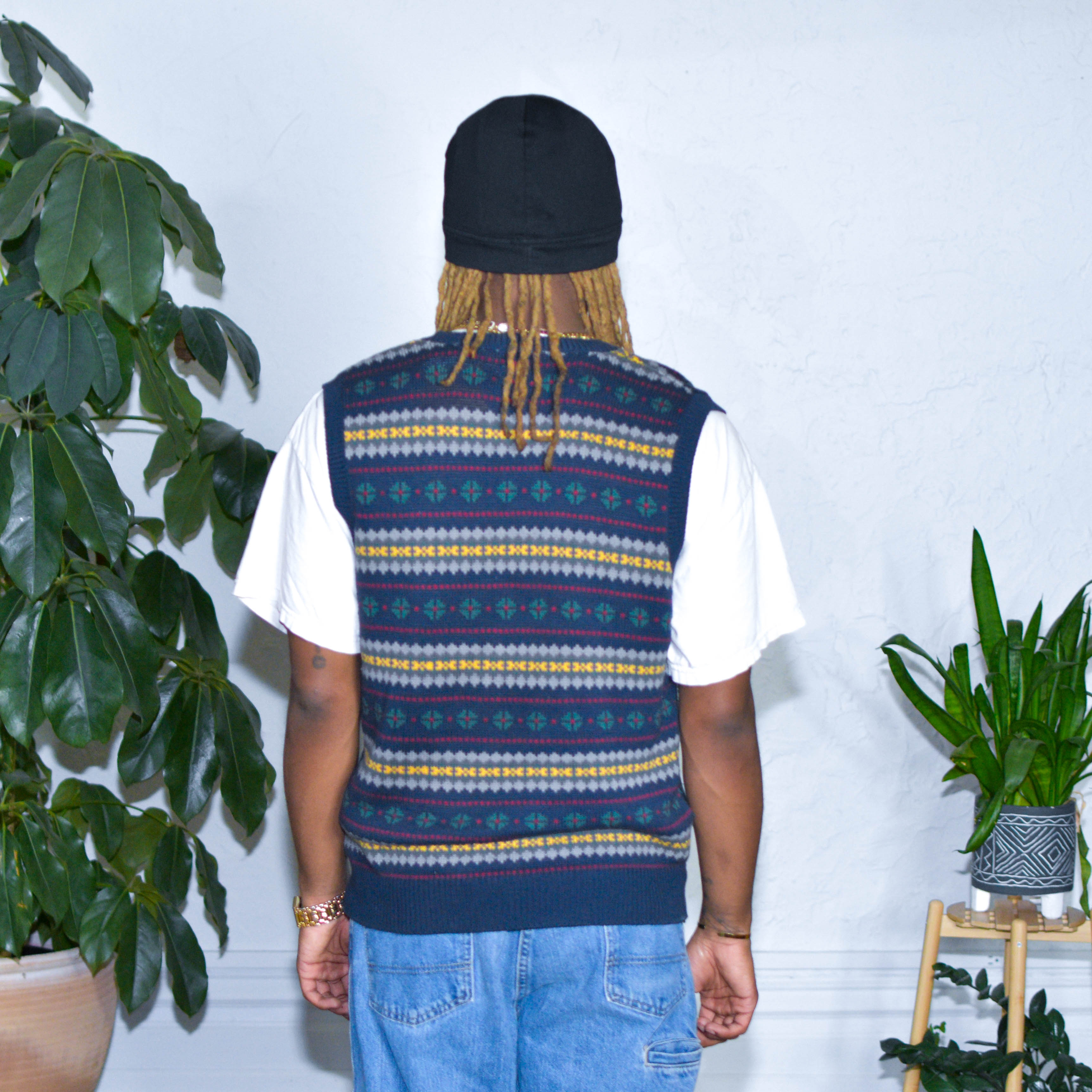 Gilet en maille multicolore