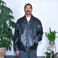 Blouson en cuir noir vintage