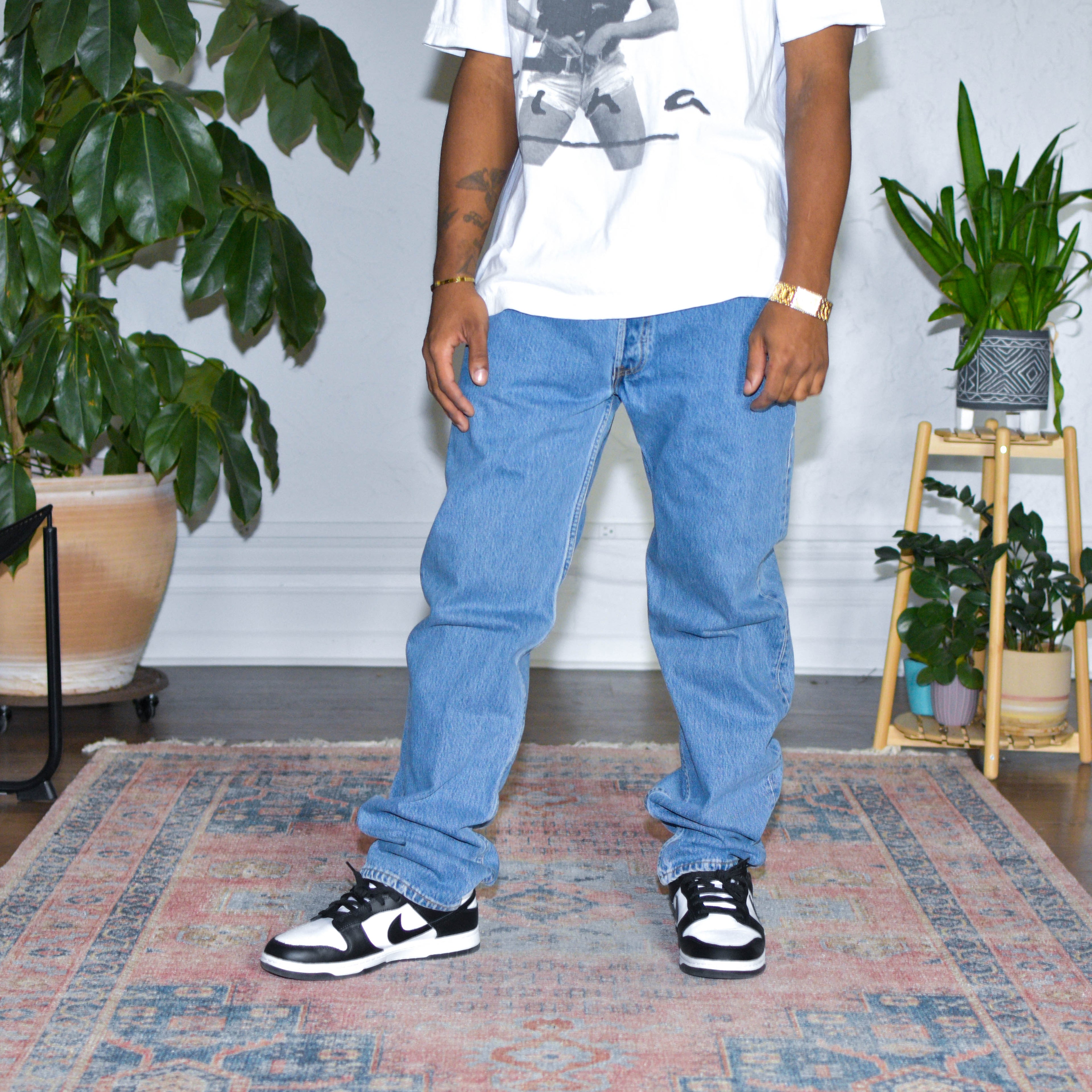 Jean droit en denim coupe classique