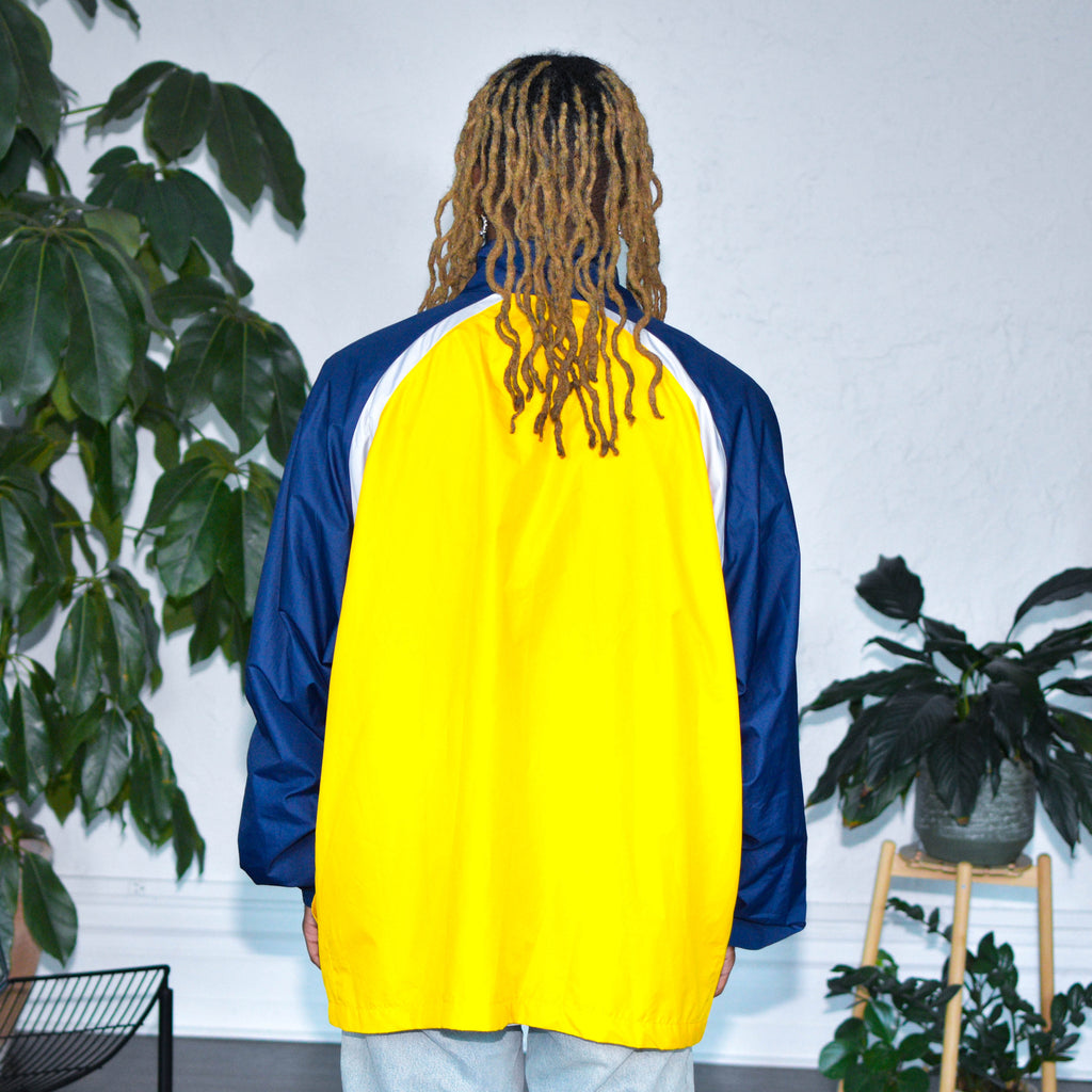 Coupe-vent vintage bleu et jaune