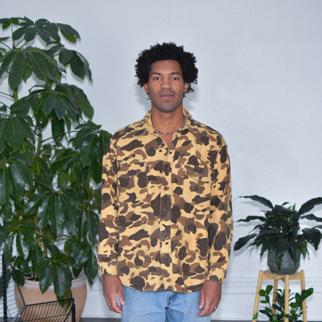 Flanelle camouflage vintage marron clair