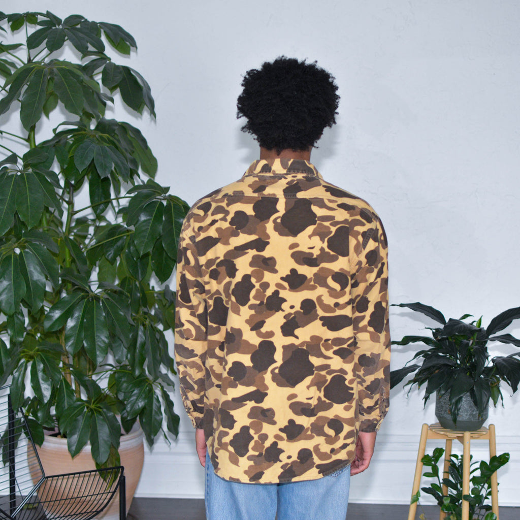 Flanelle camouflage vintage marron clair