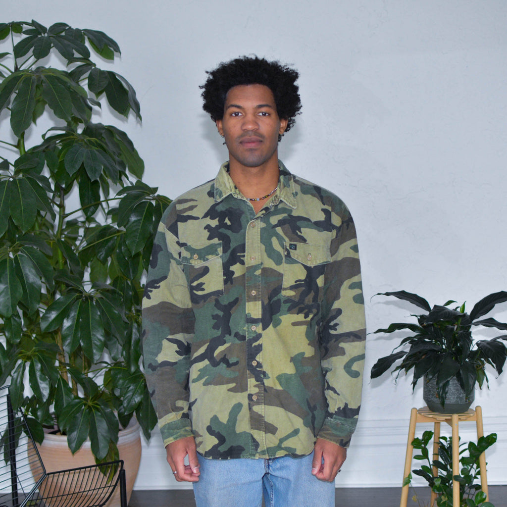 Flanelle camouflage militaire vintage
