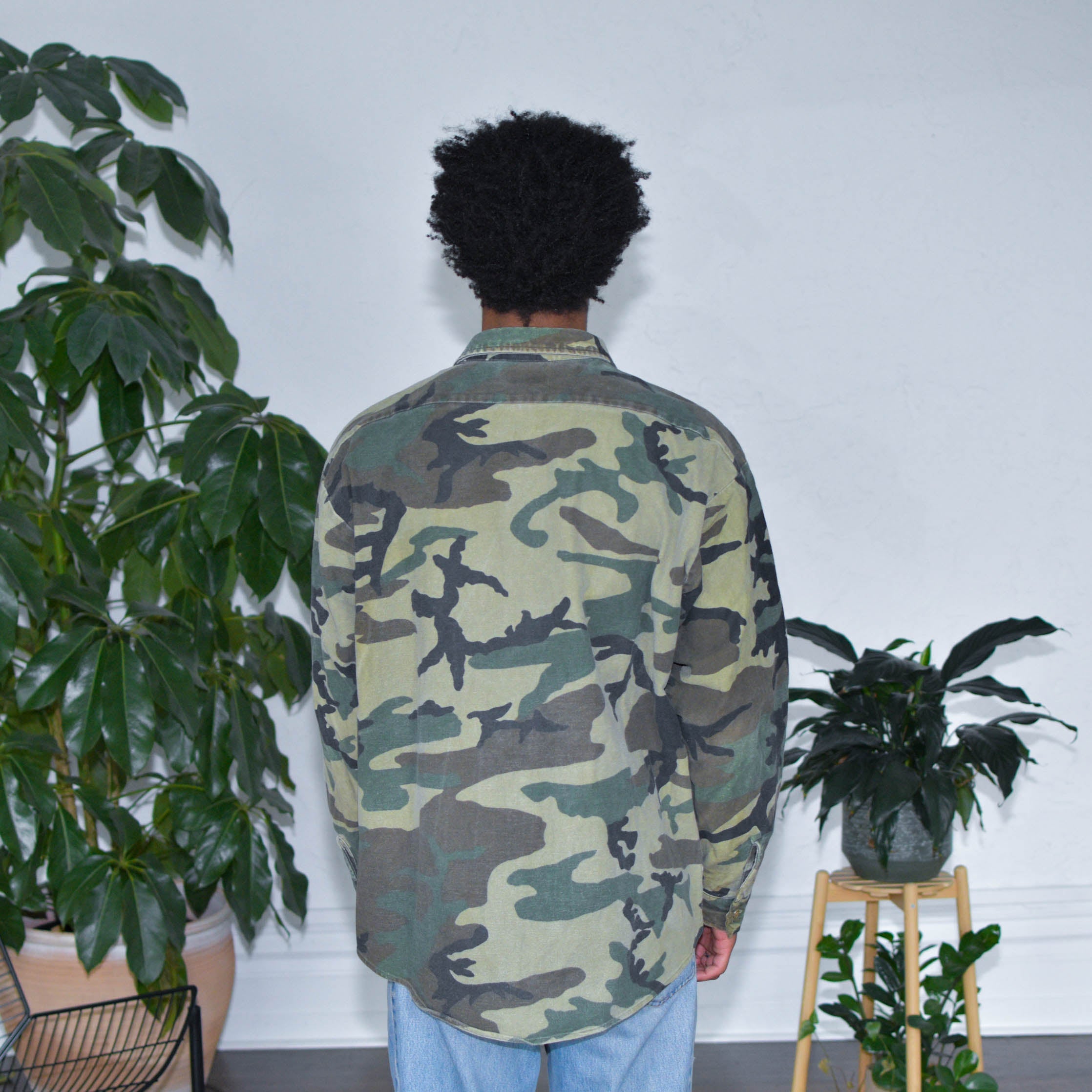 Flanelle camouflage militaire vintage