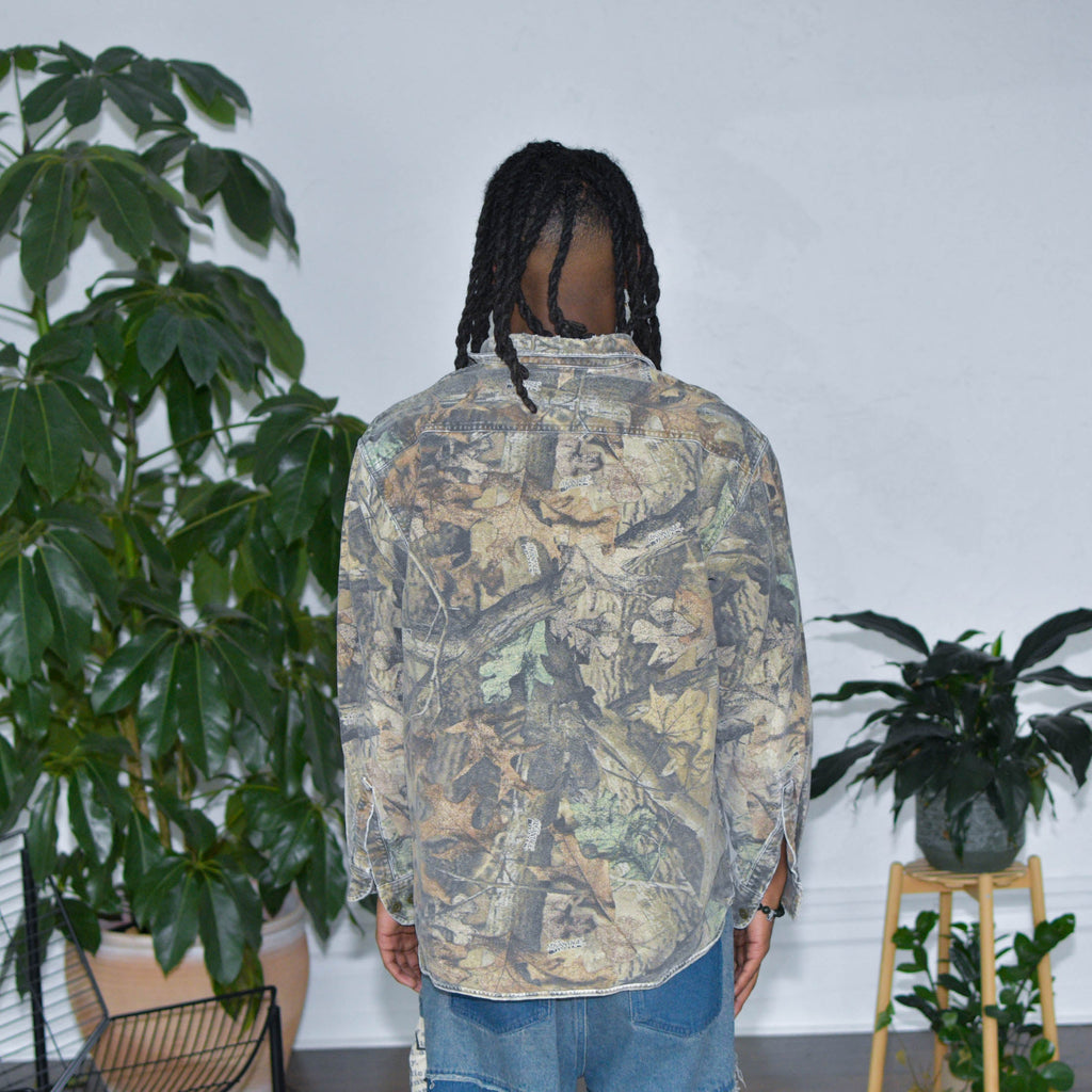 Chemise à carreaux camouflage vintage