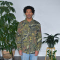 Chemise boutonnée à manches longues motif camouflage vintage