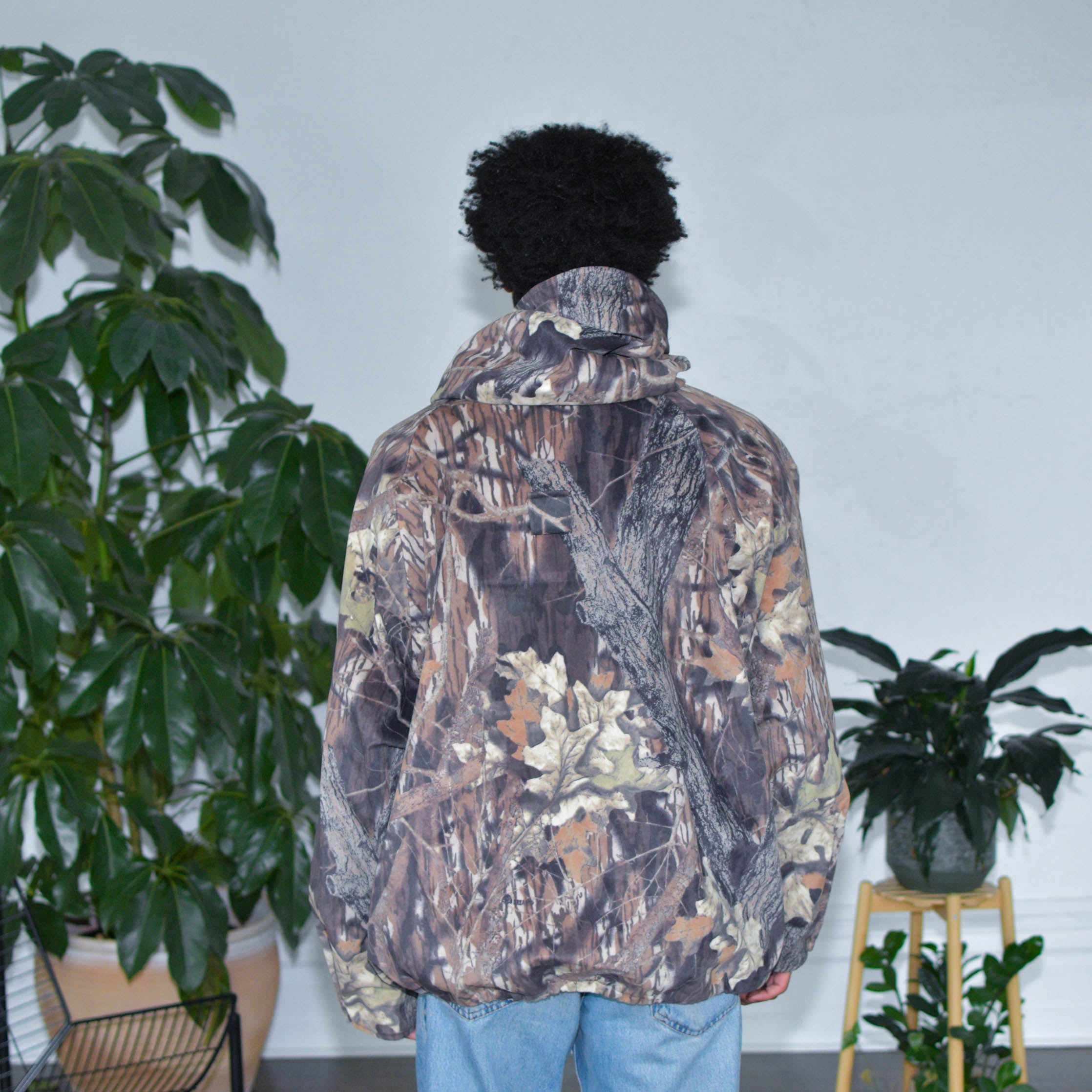 Veste polaire doublée camouflage vintage