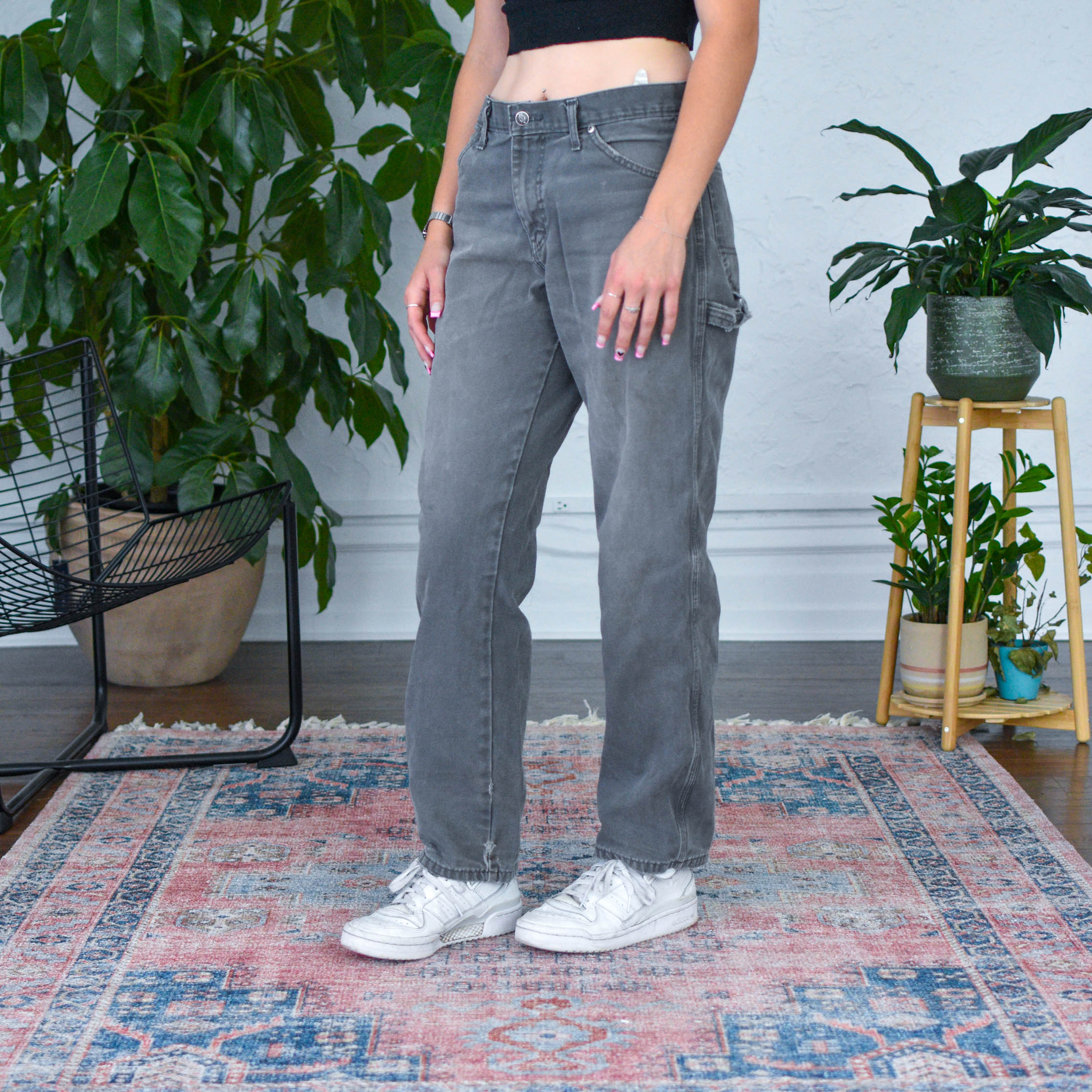 Pantalon vintage gris délavé