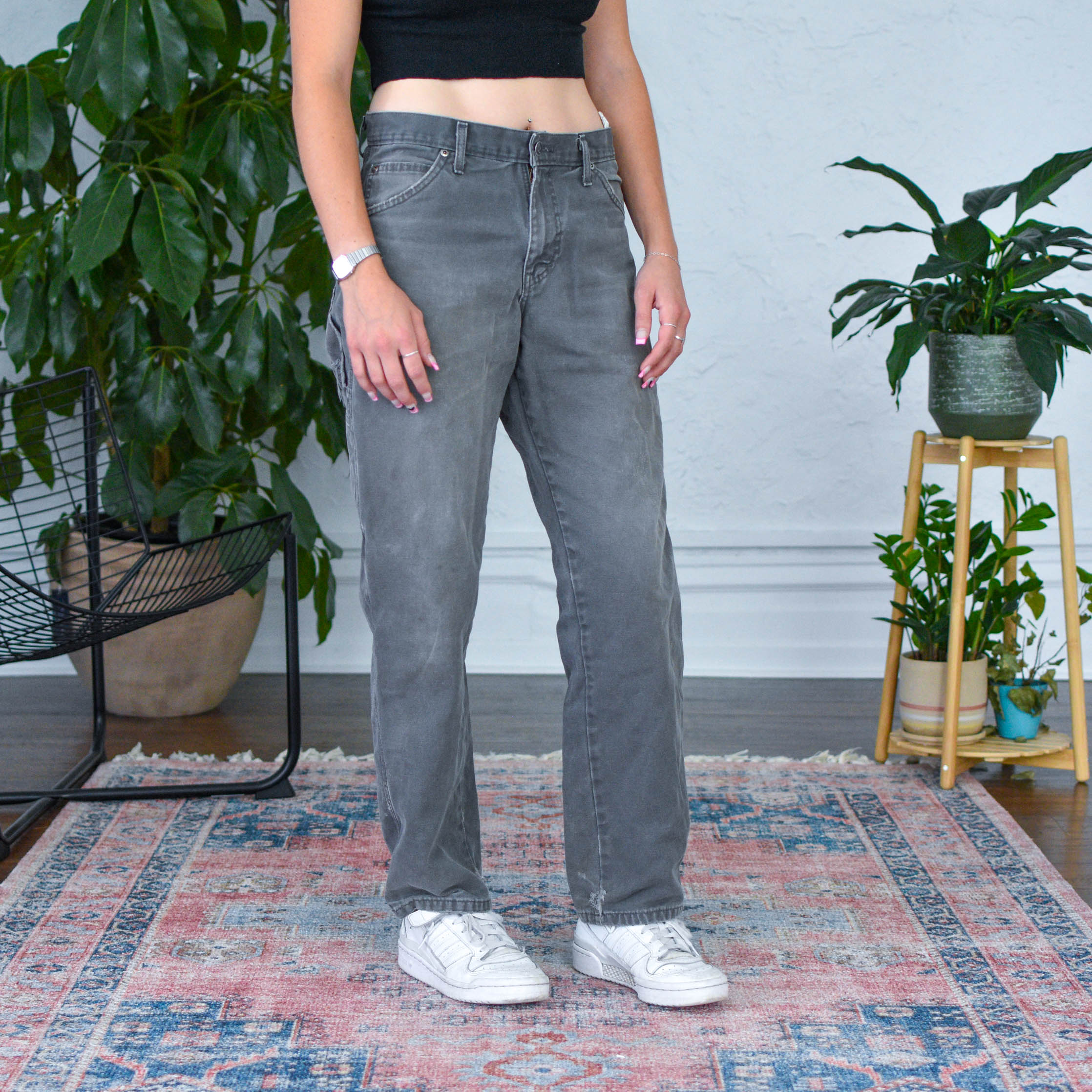 Pantalon vintage gris délavé