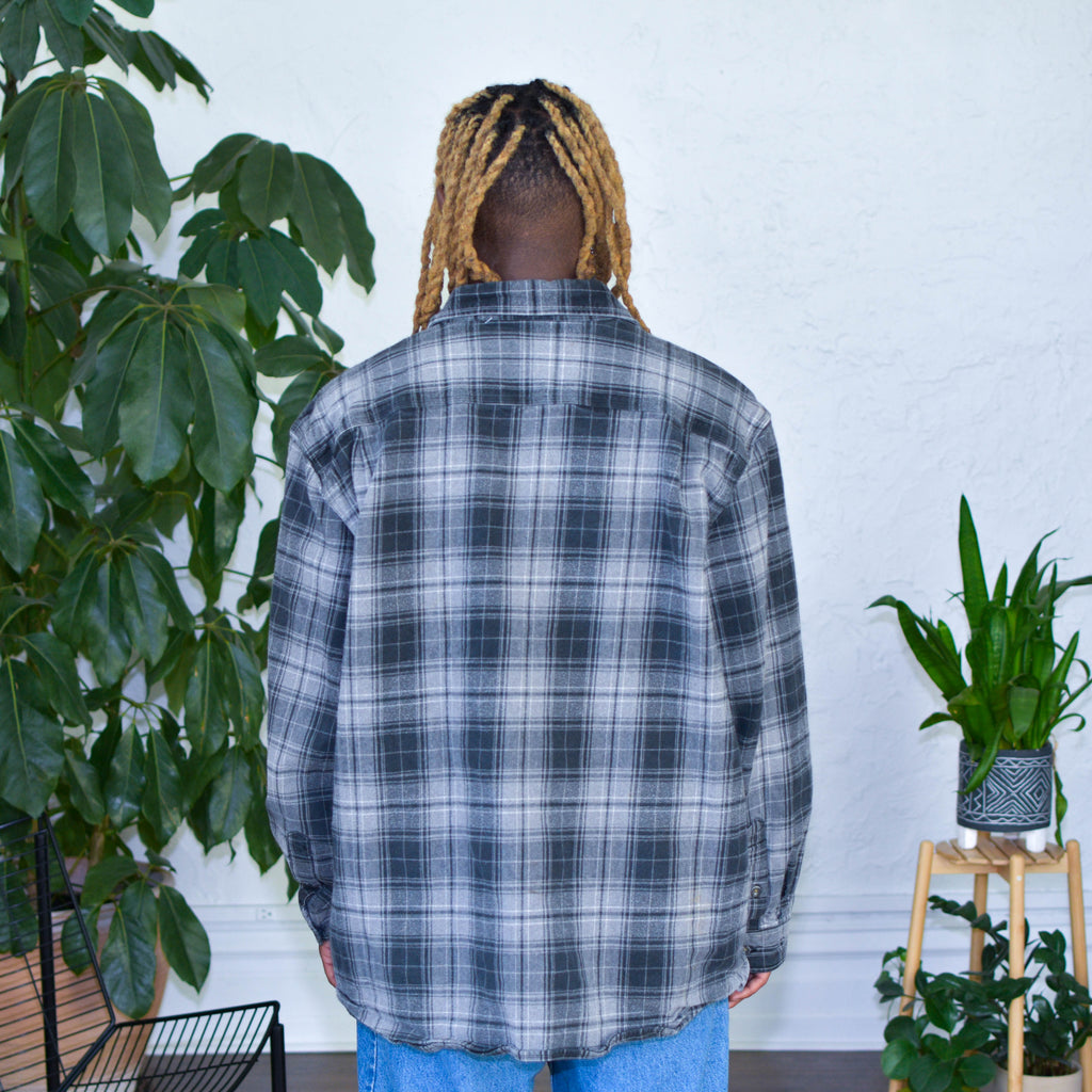 Chemise en flanelle épaisse bleu vintage