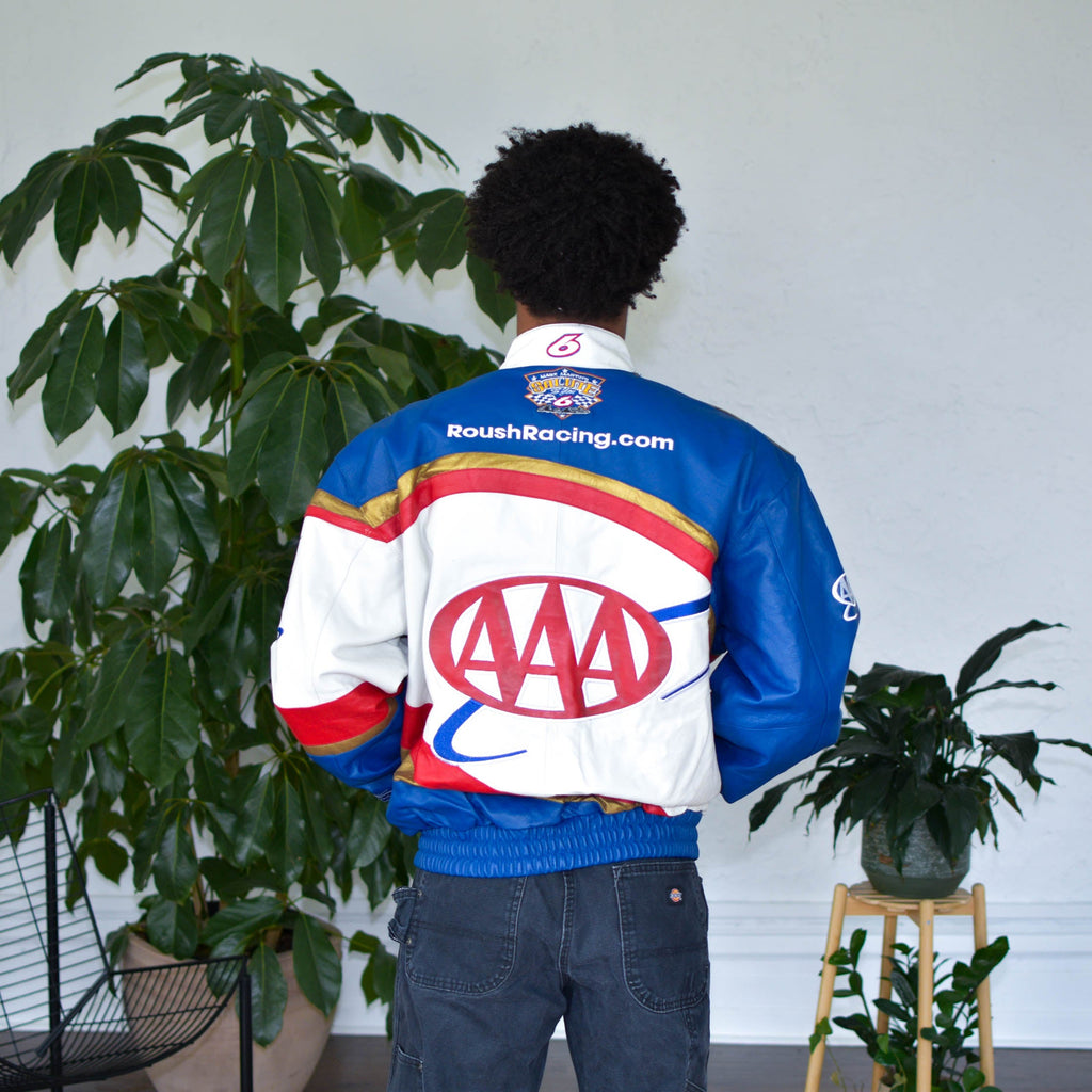 Blouson en cuir de course vintage