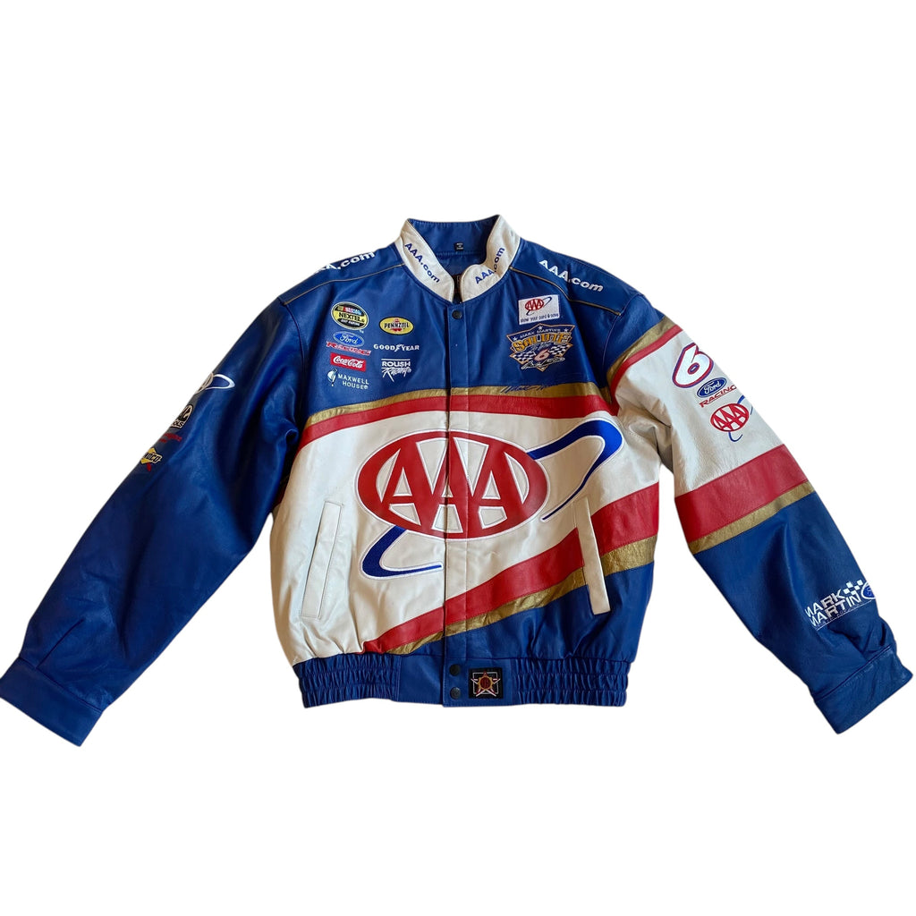 Blouson en cuir de course vintage