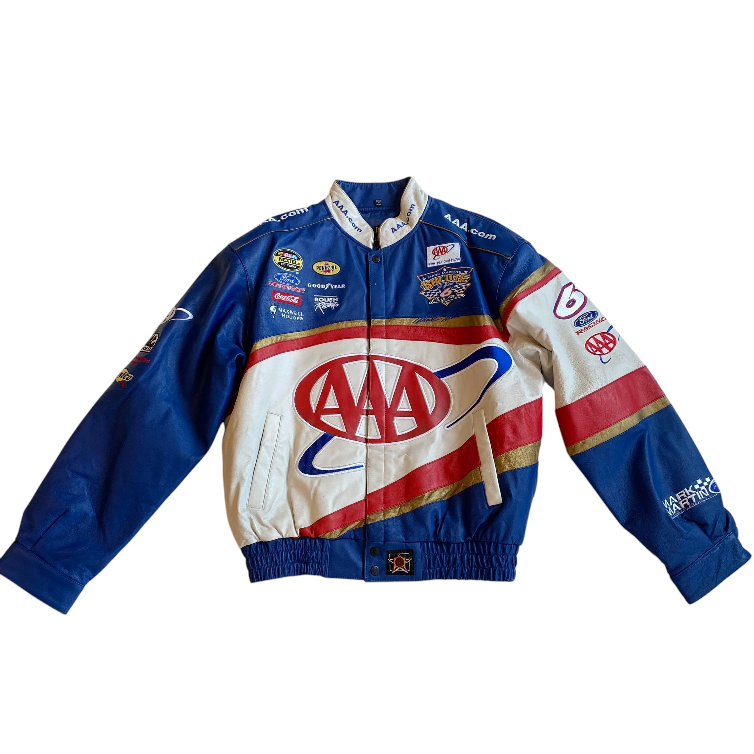 Blouson en cuir de course vintage