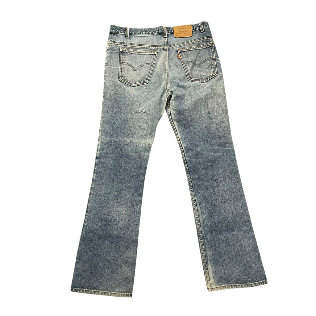 Jeans en denim délavé, style années 80
