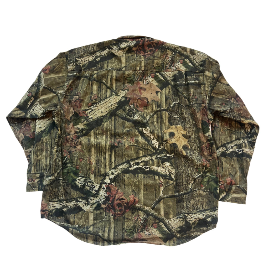 Chemise boutonnée à manches longues motif camouflage vintage