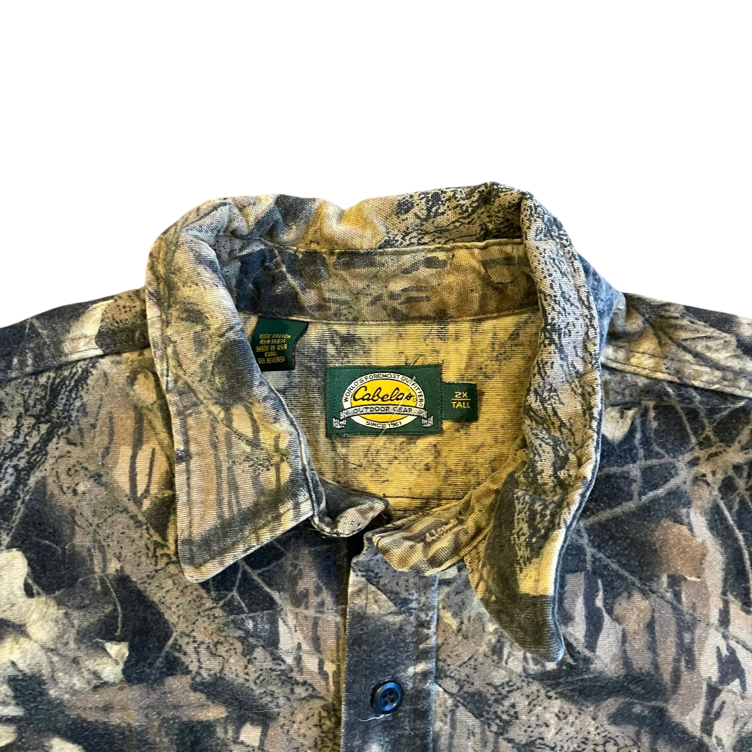 Chemise boutonnée épaisse camouflage vintage