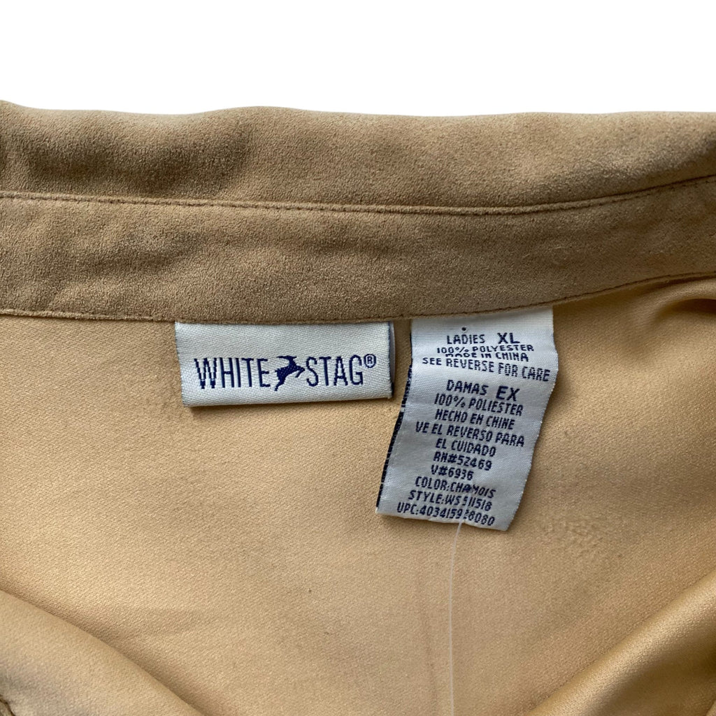Chemise boutonnée vintage en daim à manches longues