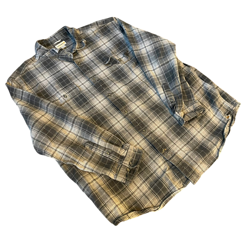 Chemise en flanelle épaisse bleu vintage