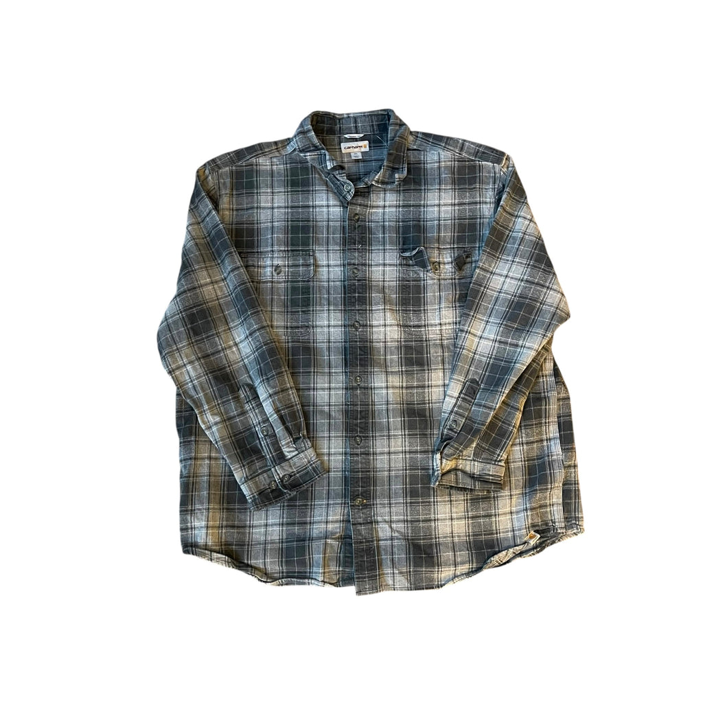 Chemise en flanelle épaisse bleu vintage